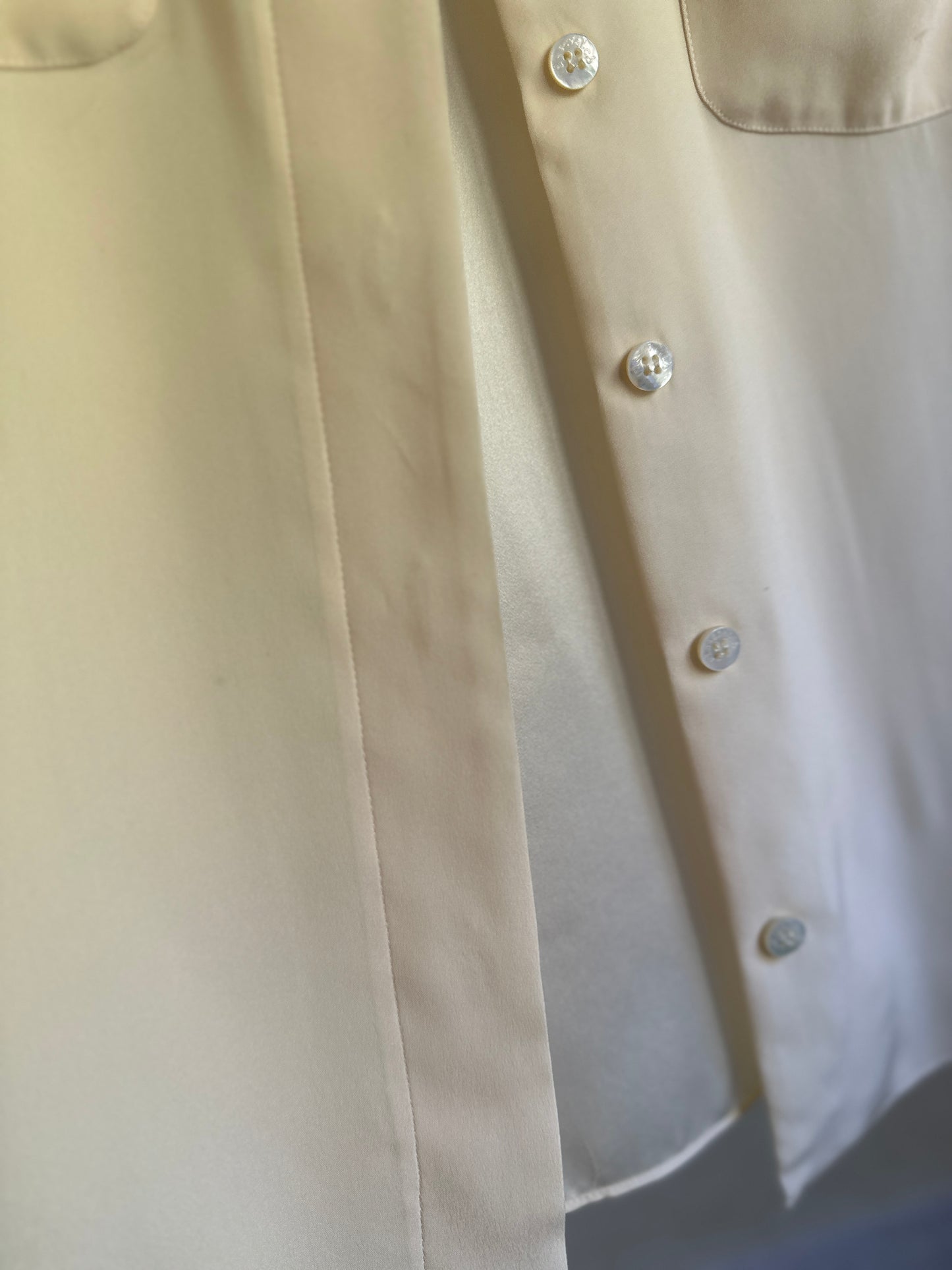 Ida Scratch Cream Silk One Button Blouse
