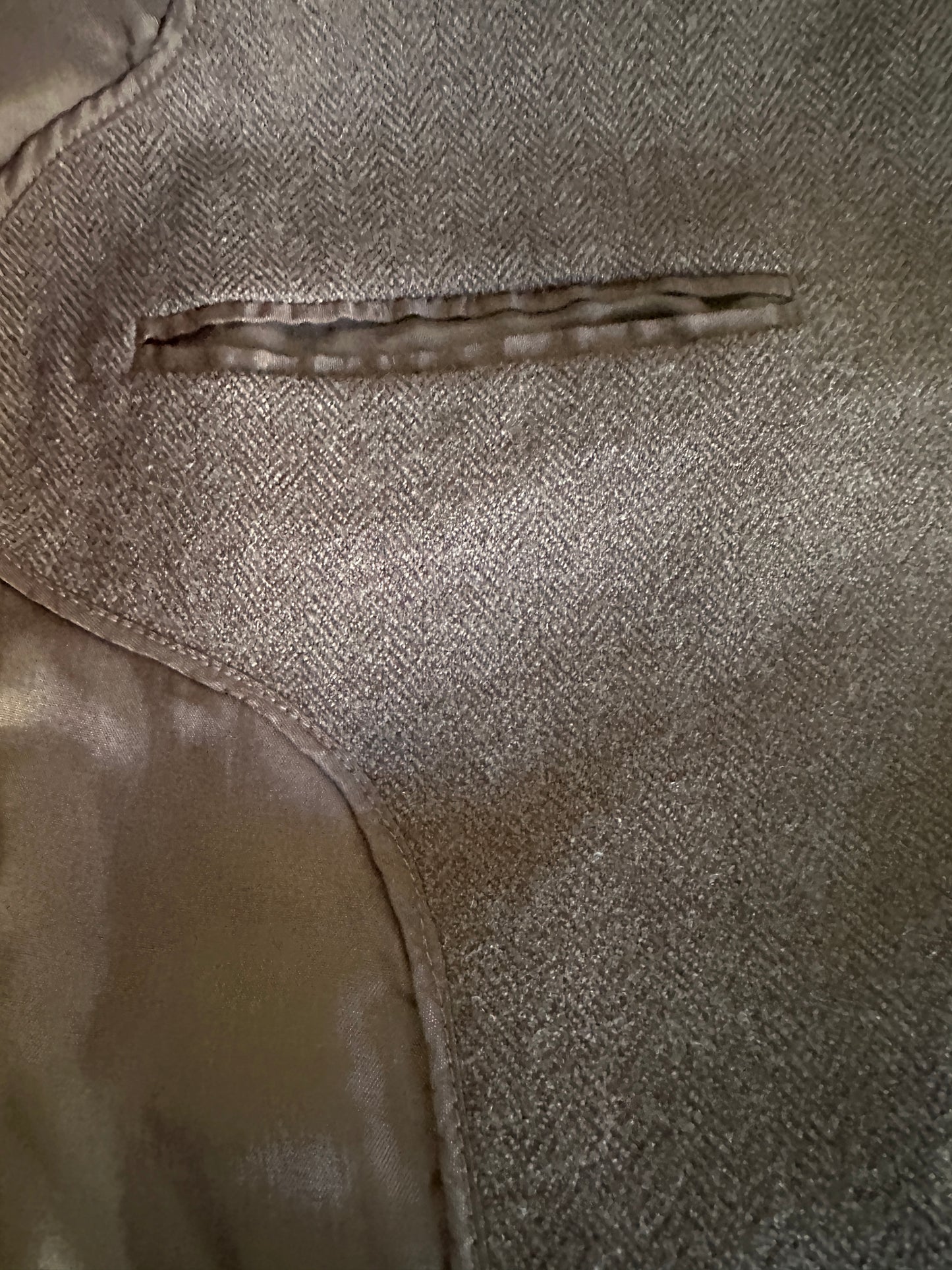 Brown Wool Twill 4-Pocket Button Up Blazer