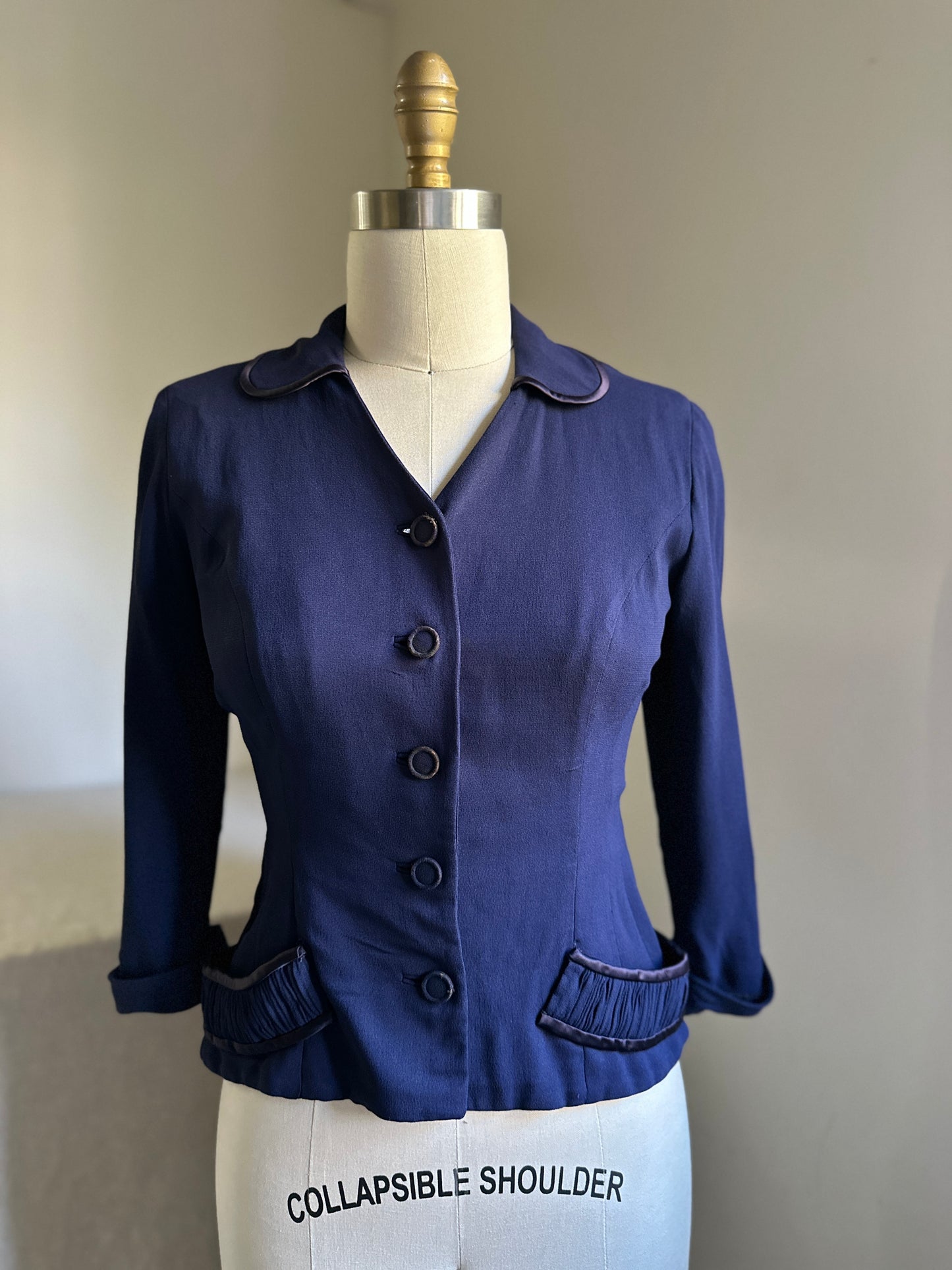 Navy Button Up Jacket