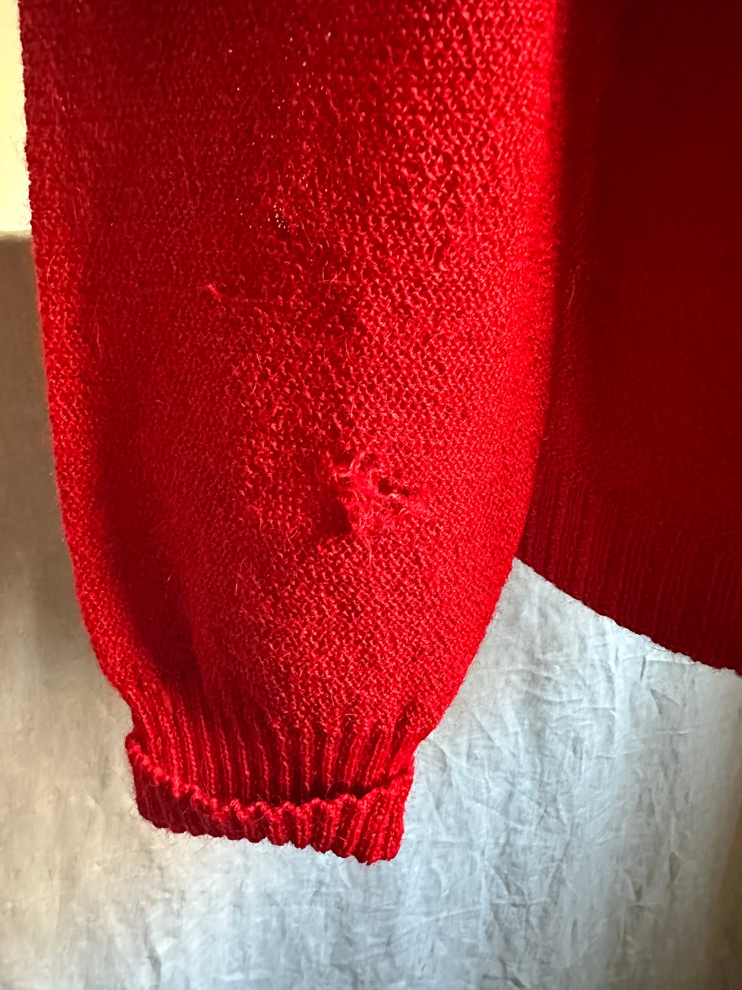 Classic Deep Red Button Up Golf Cardigan