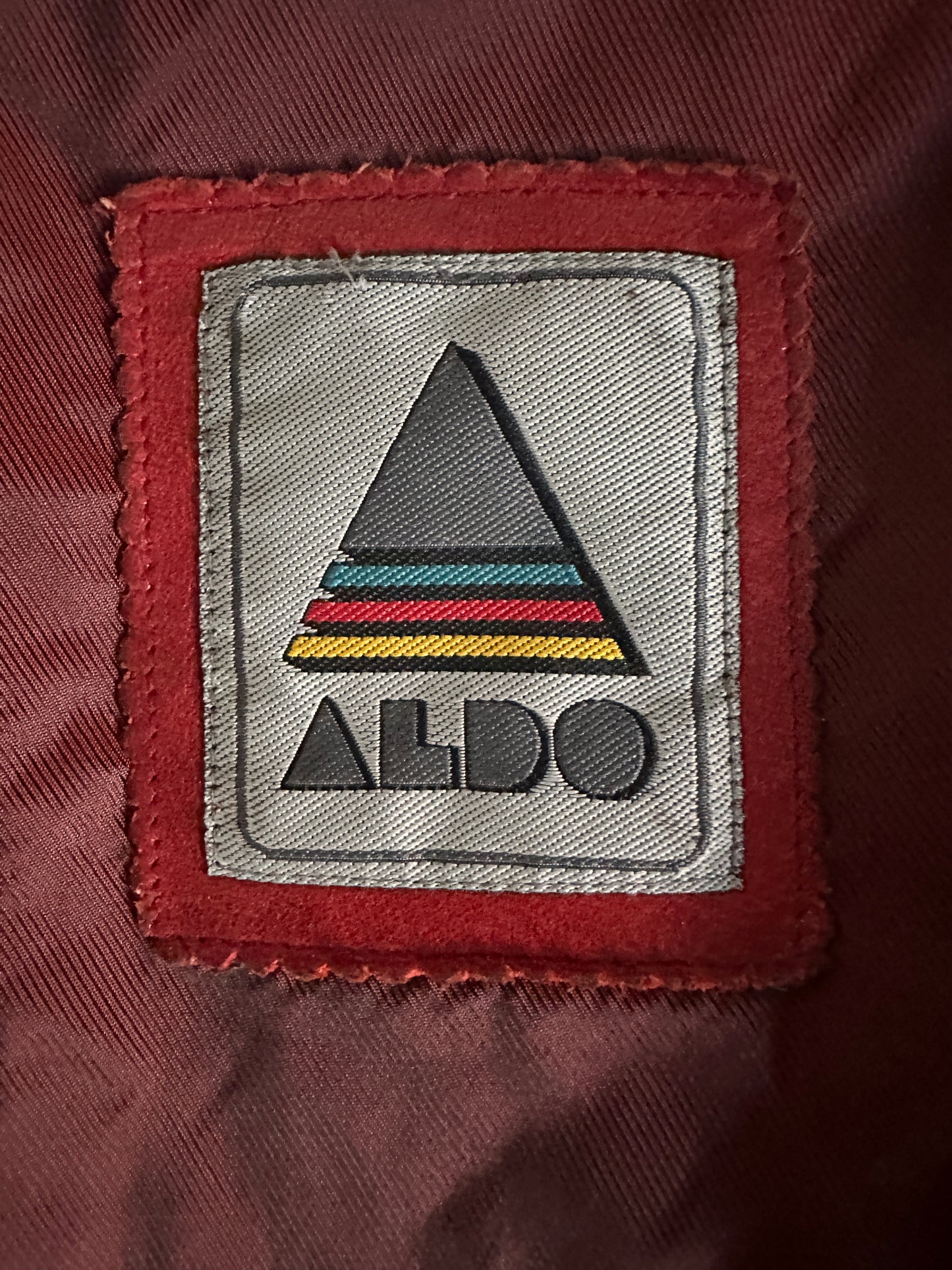 Red Button Up Leather Coat