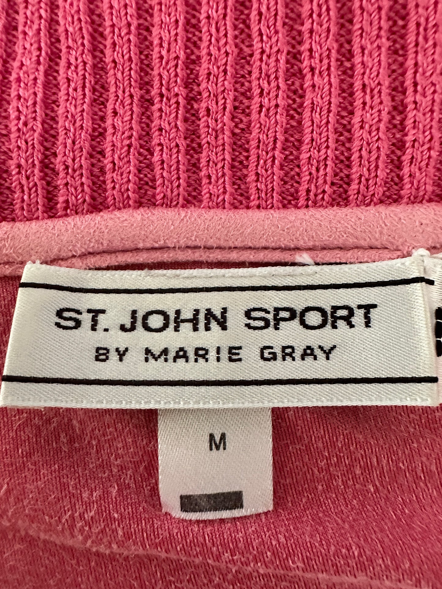 St. Johns Sport Pink Faux Suede Track Jacket