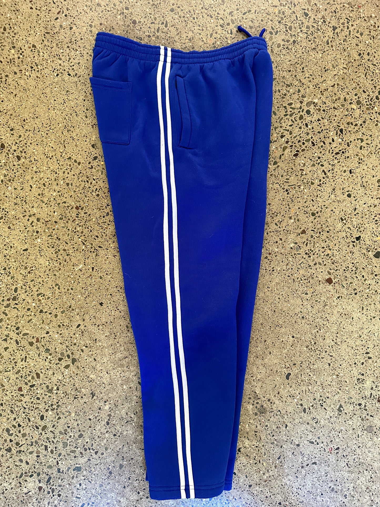 Royal Blue and White Stripes Sweatpants