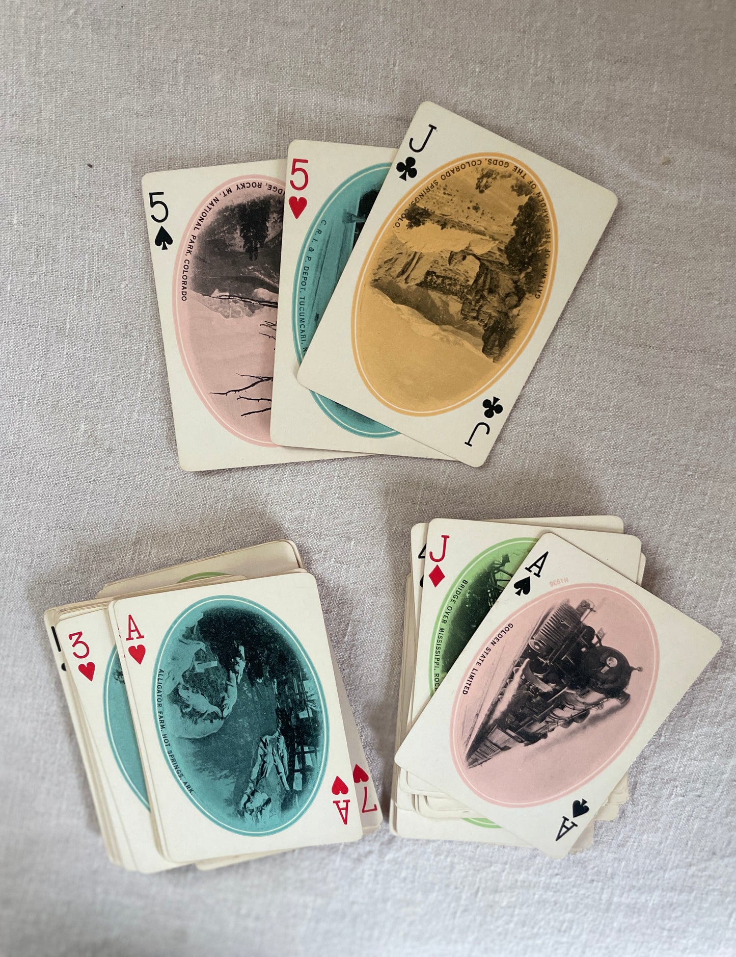 Rock Island Lines Gold Edged Souvenir Playing Cards
