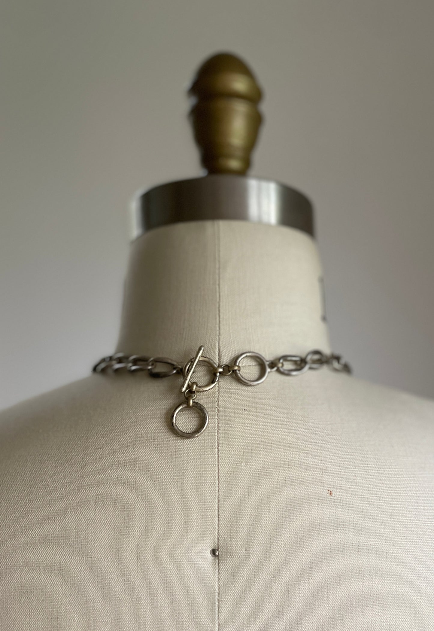 Silver and White Enamel Necklace