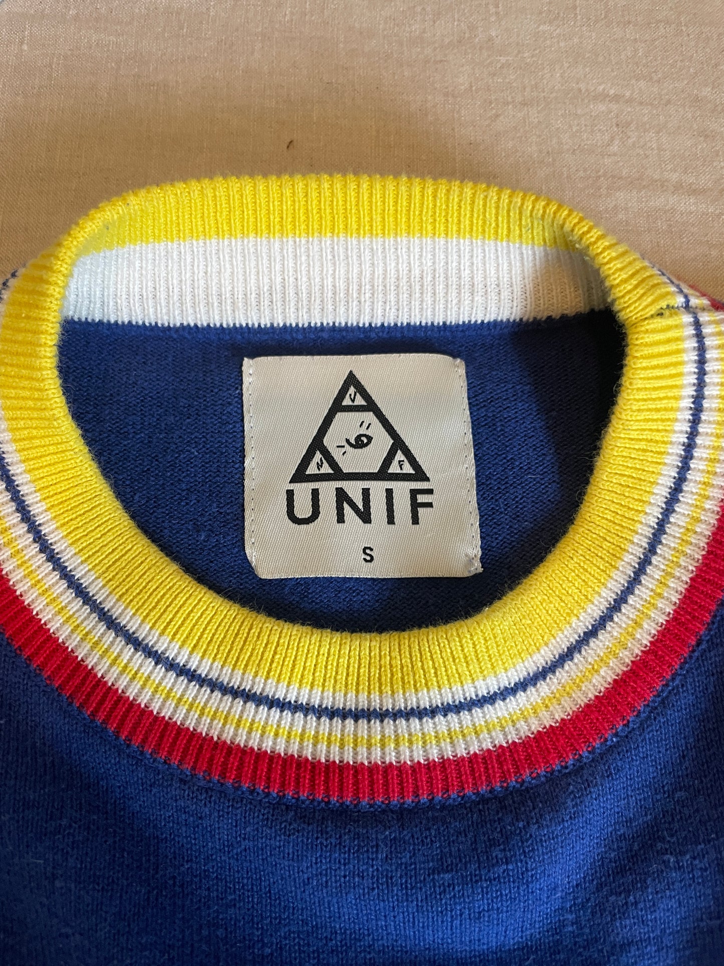 Unif Navy Cotton Crew Sweater