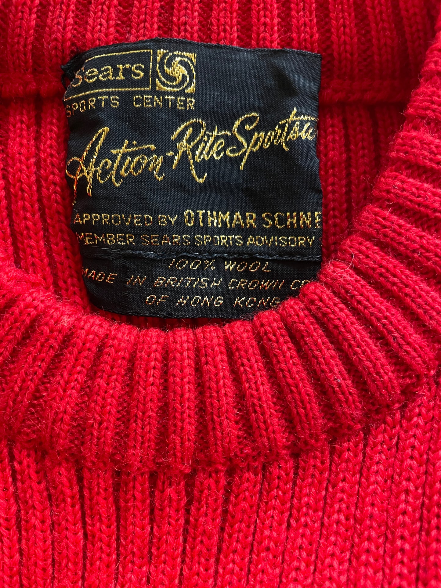 Sears Tri-Couleur Wool Ski Sweater