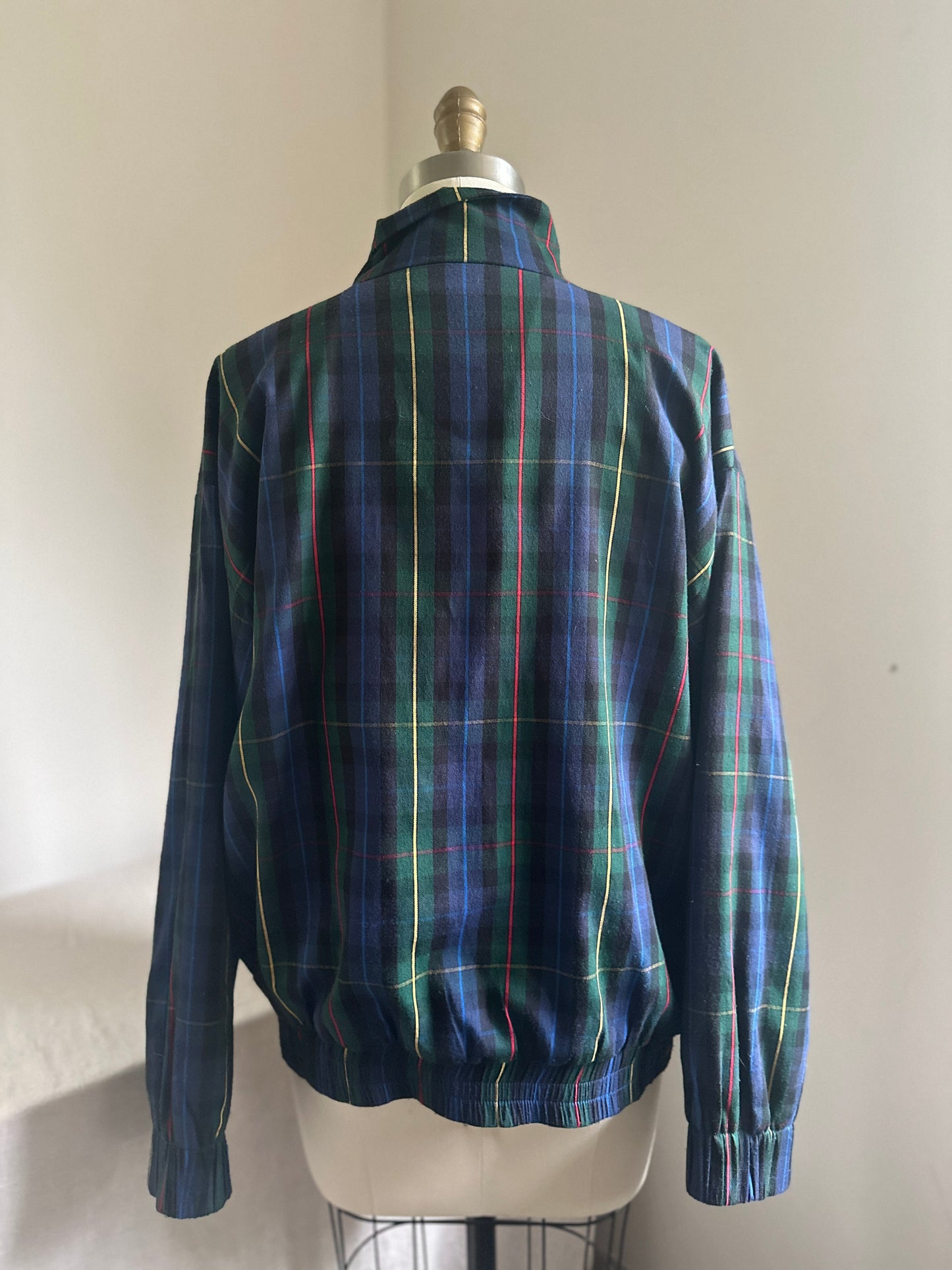 Darlyn Blue Plaid Zip Up Jacket