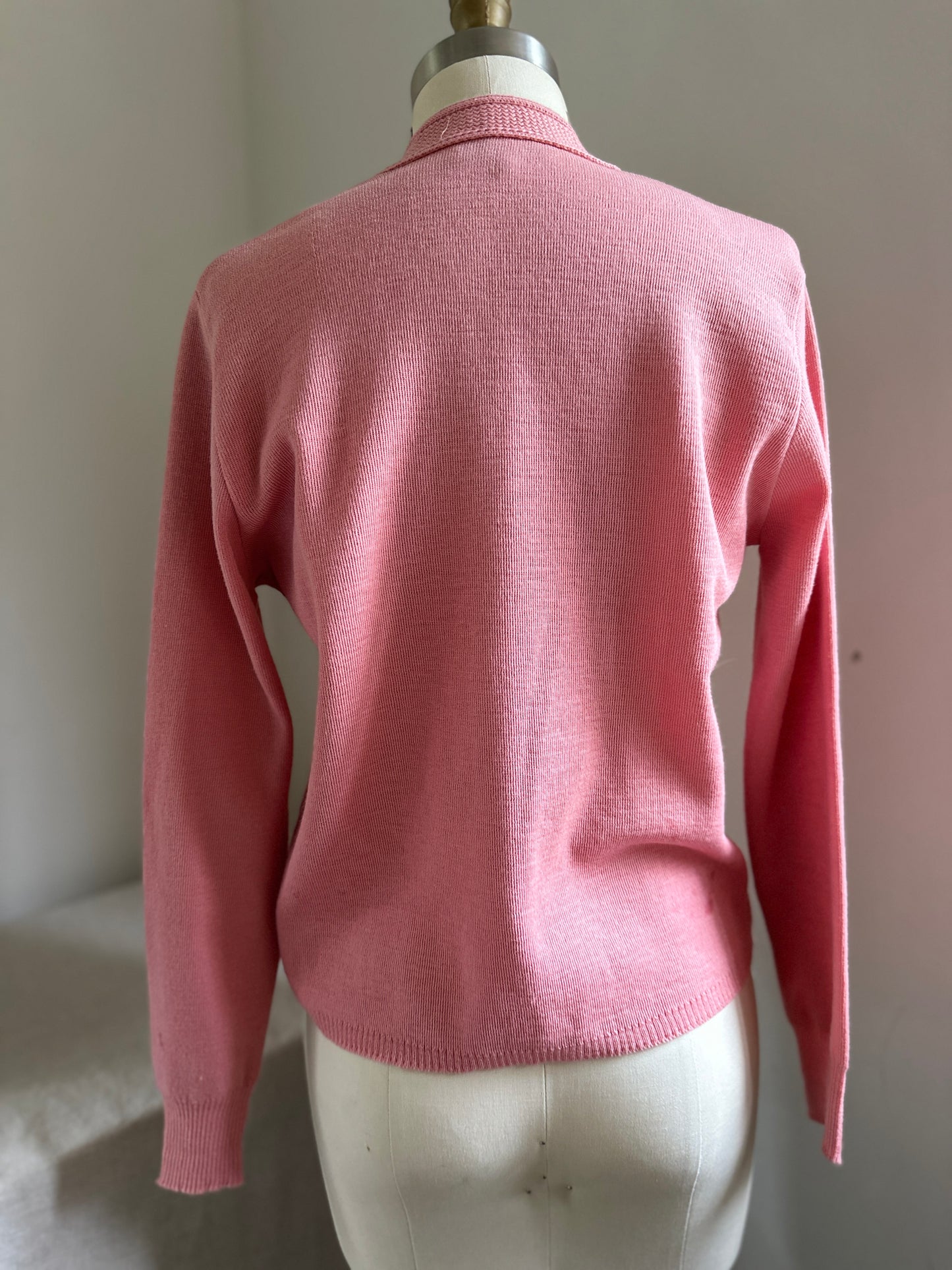 Balmoral Sweet Pink Cardigan Sweater with Flowers