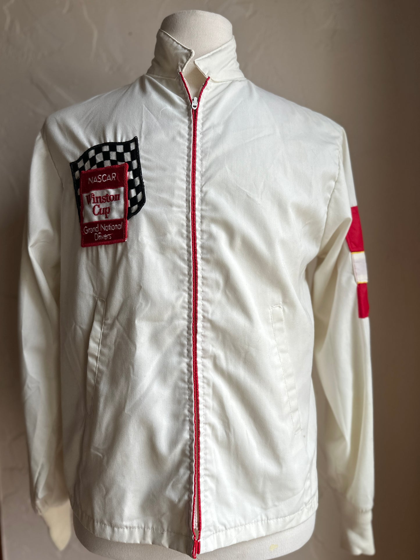 Nascar Winston Cup White Zip Up Jacket