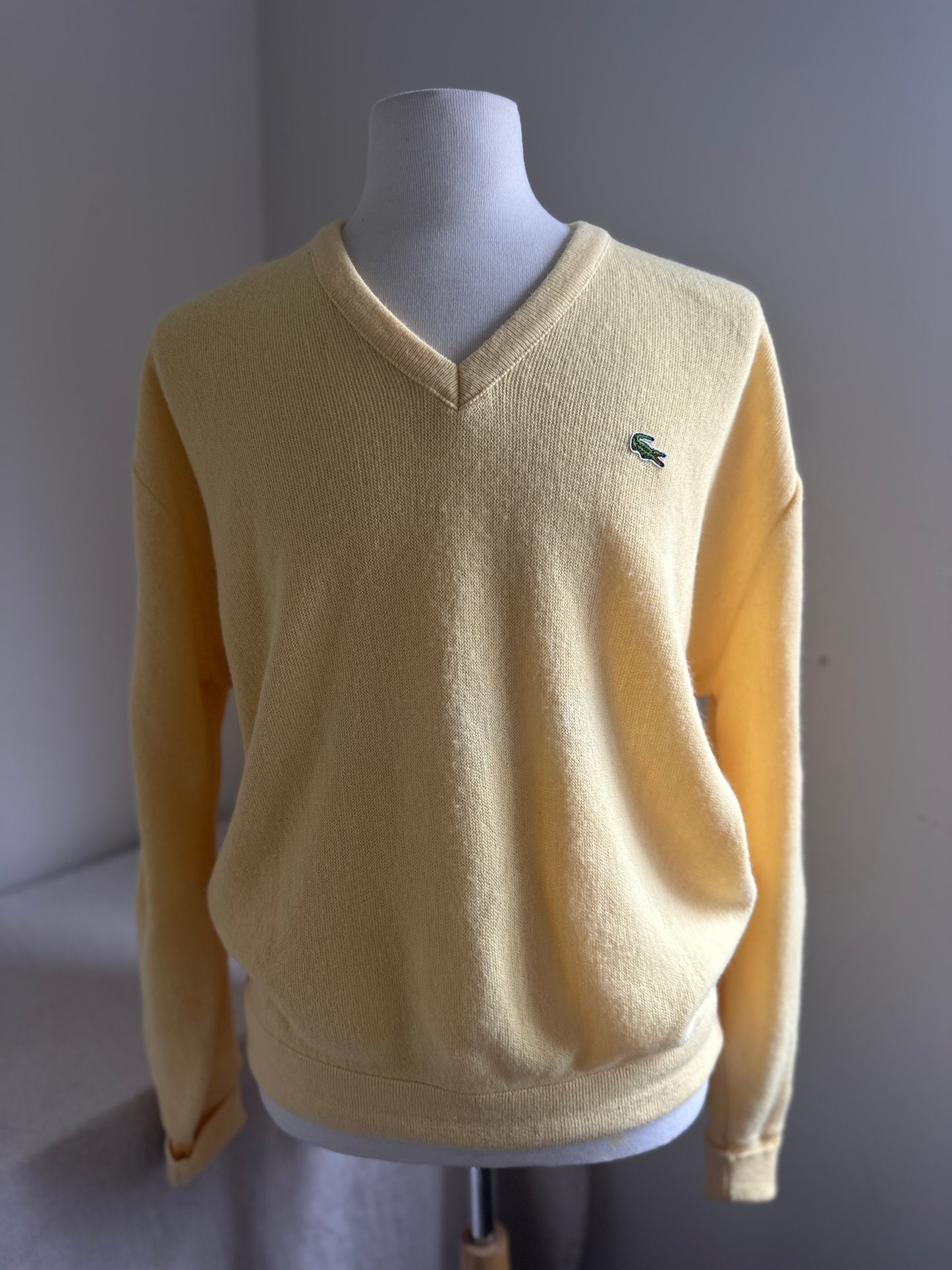 Izod Lacoste Yellow V-Neck Sweater