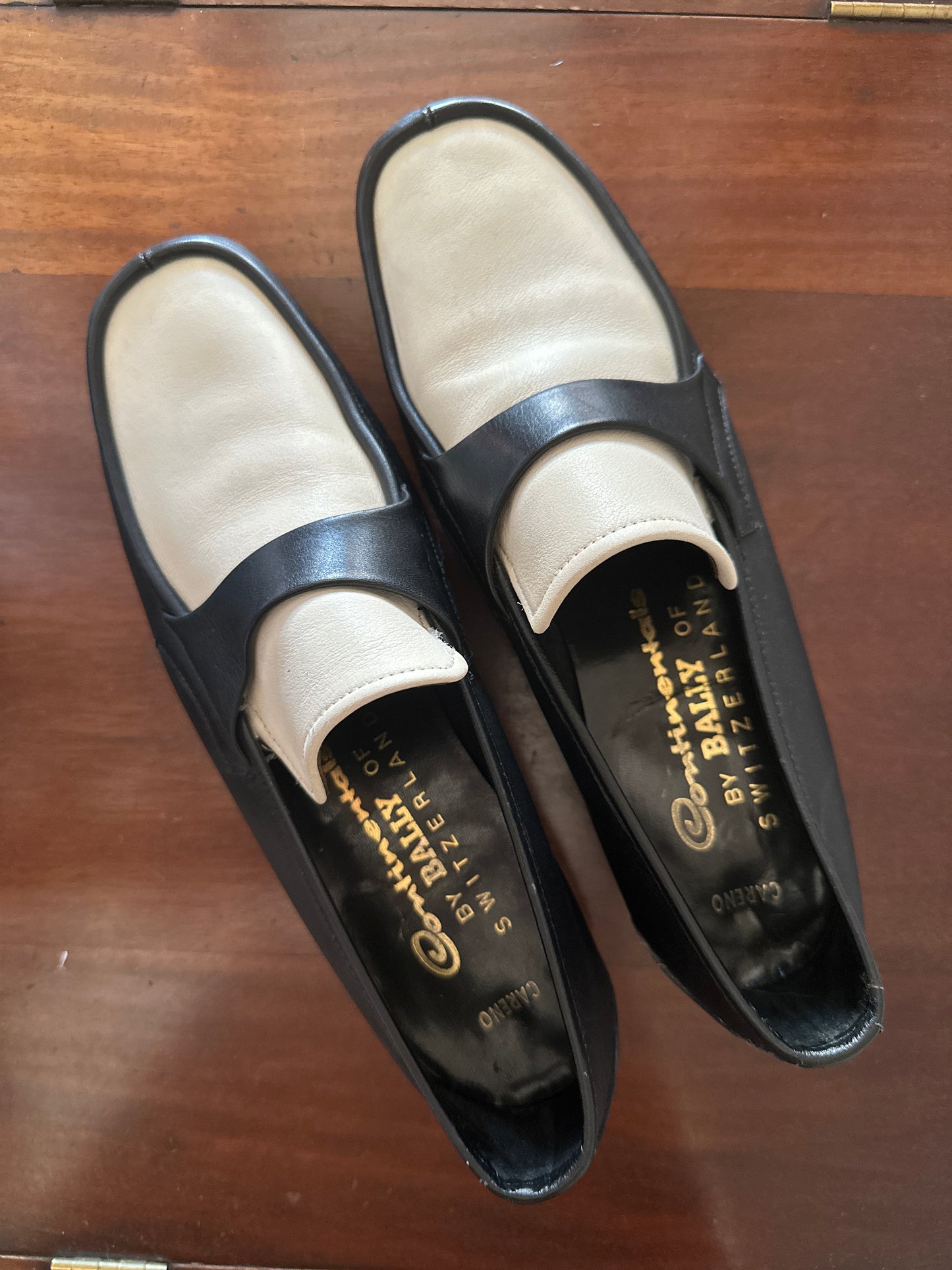 Continentals by Bally of Switzerland Black and White Loafer