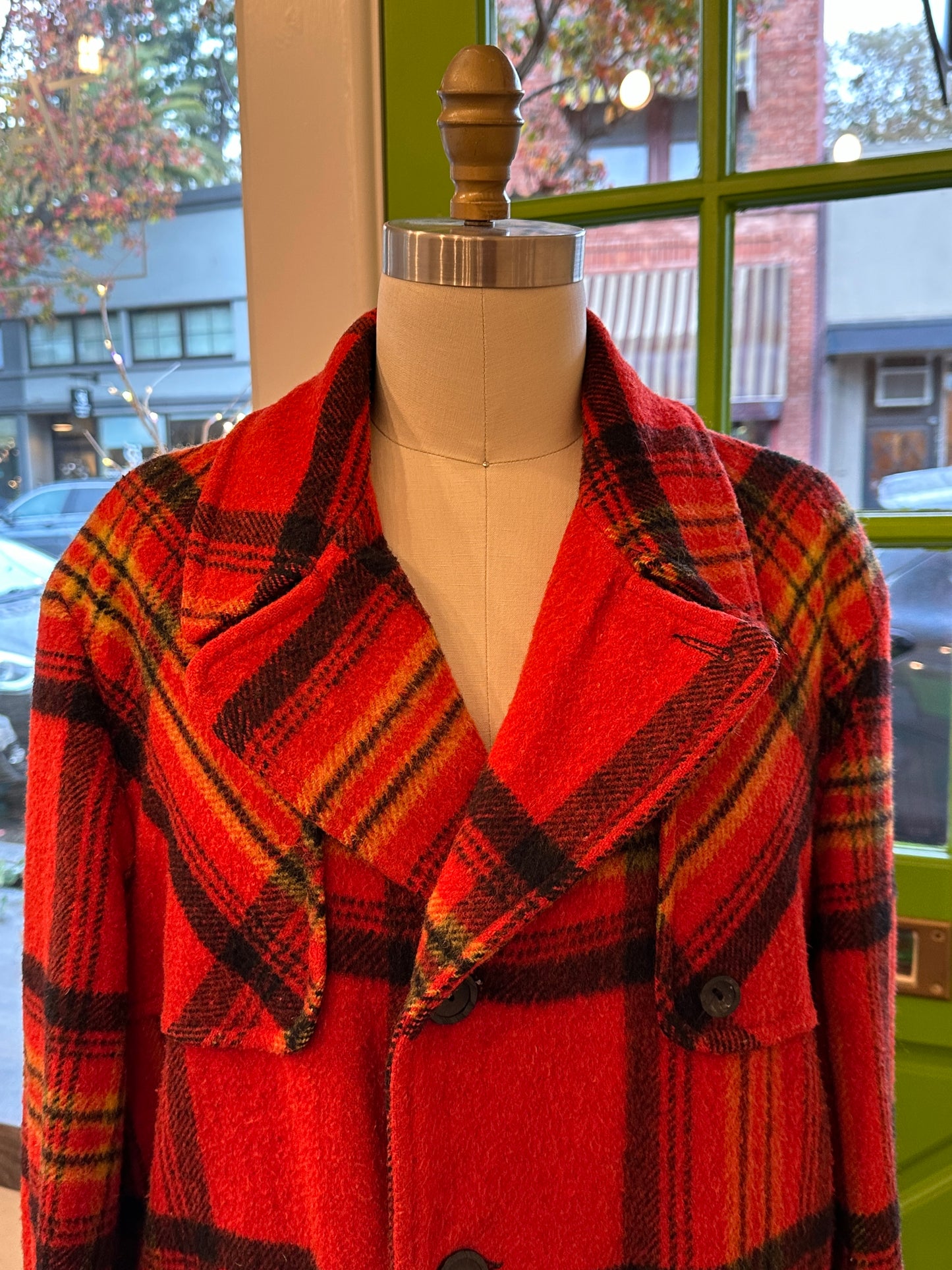 Manhandlers Wool Plaid Button Up Jacket