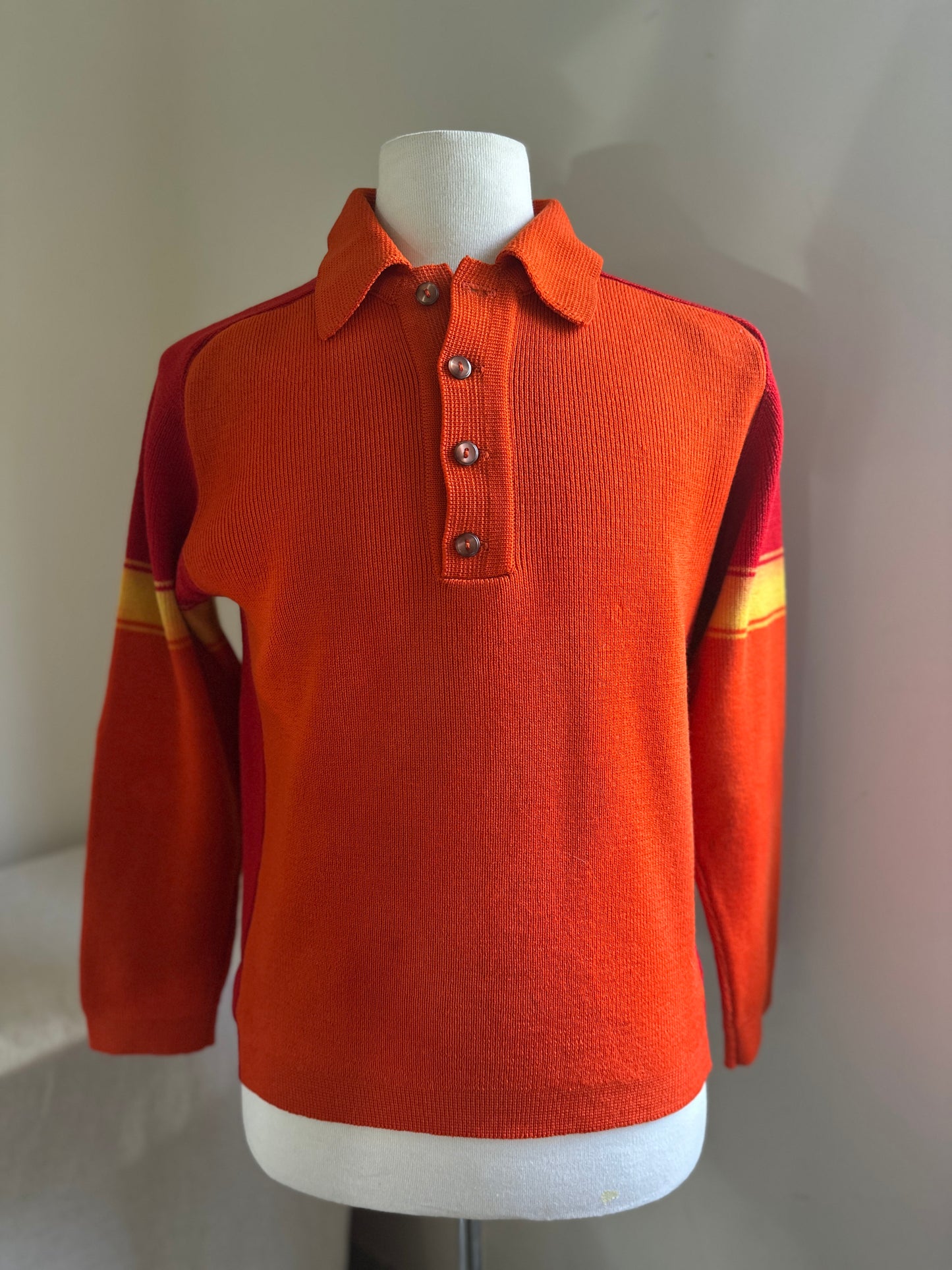 Demetre Orange, Red and Yellow Ski Sweater