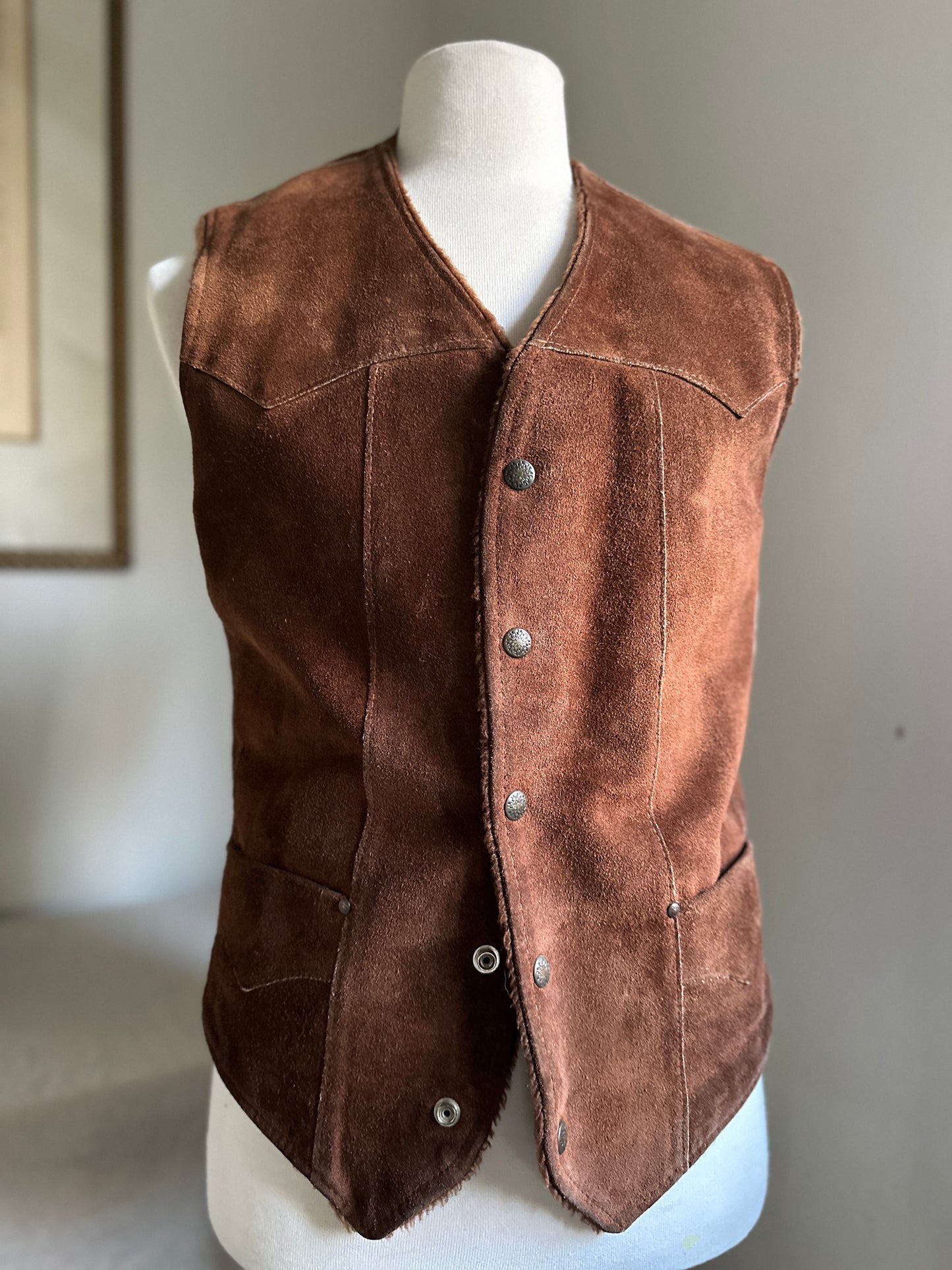 JC Penny Western Apparel Brown Suede Vest