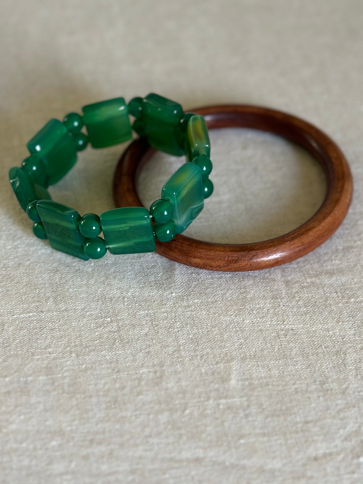 Jade Green Stretch Bracelet