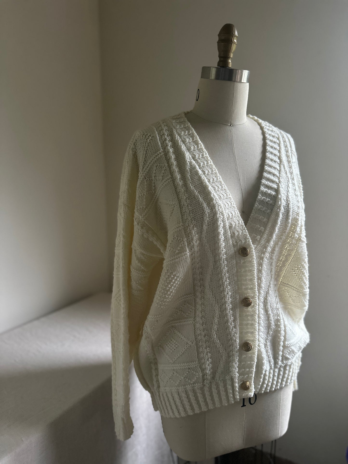 Cuddle Knit Cream Button Up Cardigan Sweater