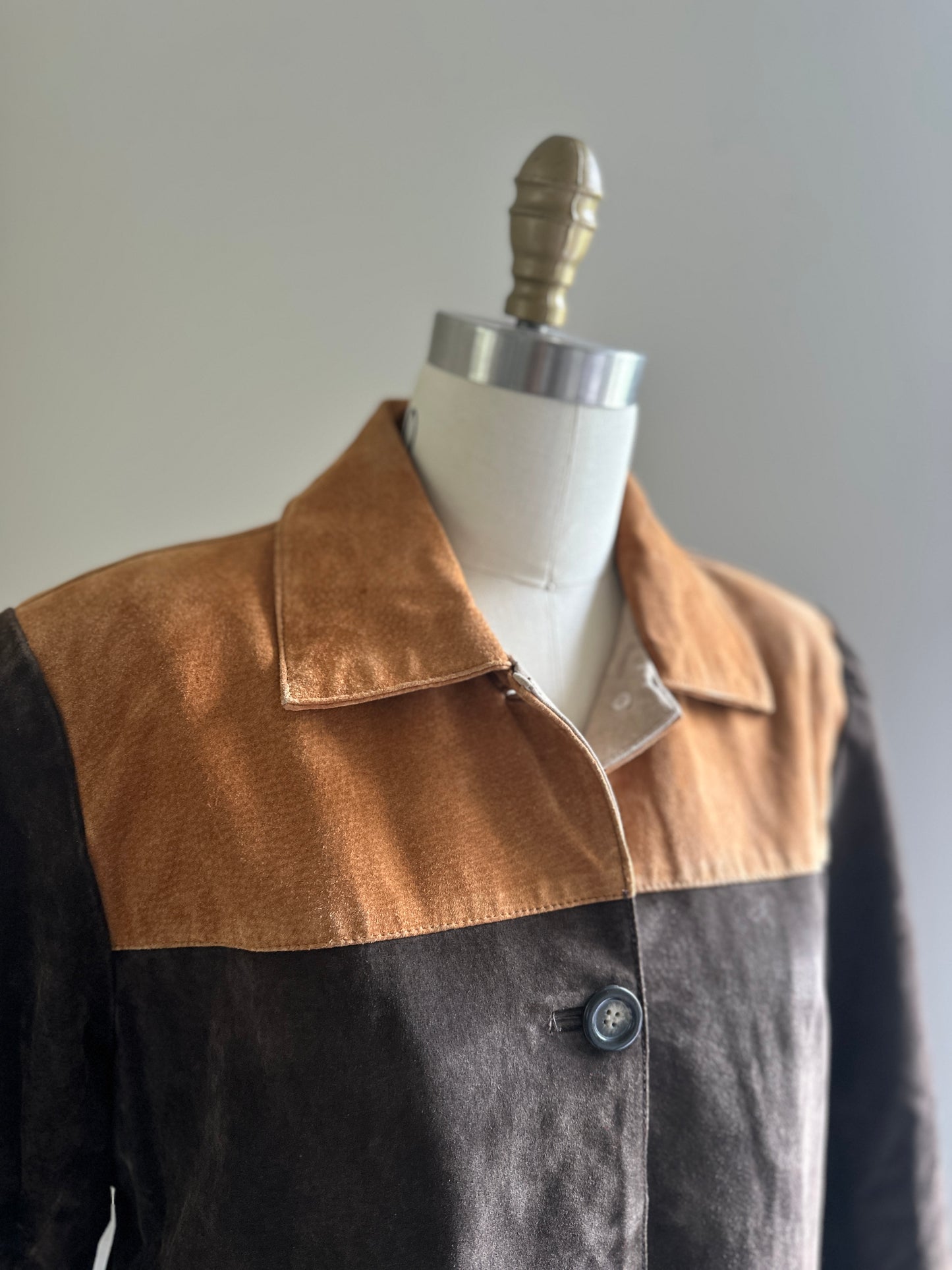 Michael Mims/Kathy Cole2-Tone Button Up Leather Jacket