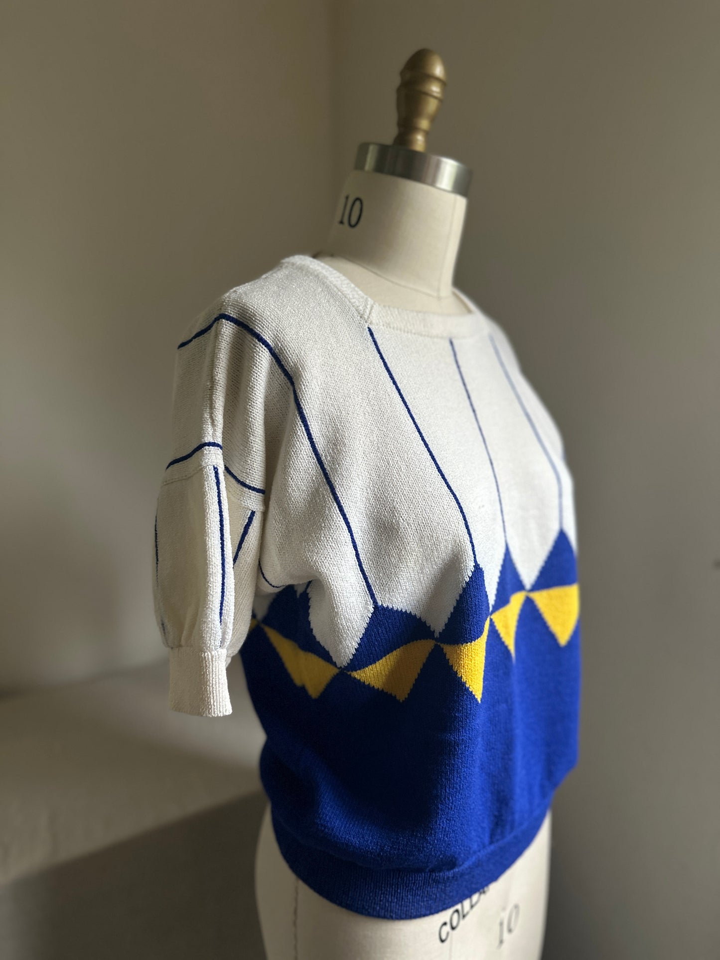 Okene St. John Short Sleeve Geometric Sweater