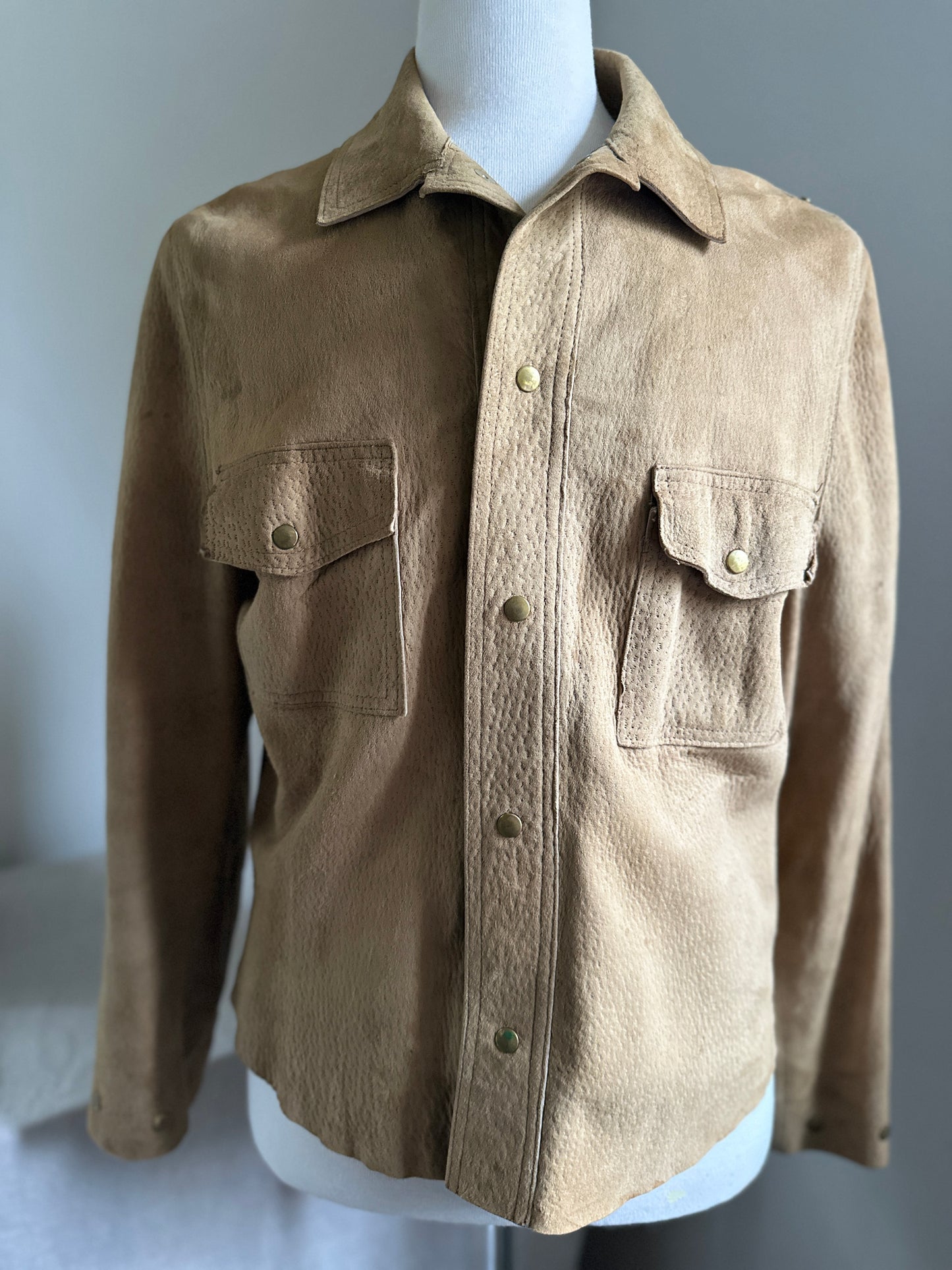 Scully Suede Snap Up Lined Leather Jacket
