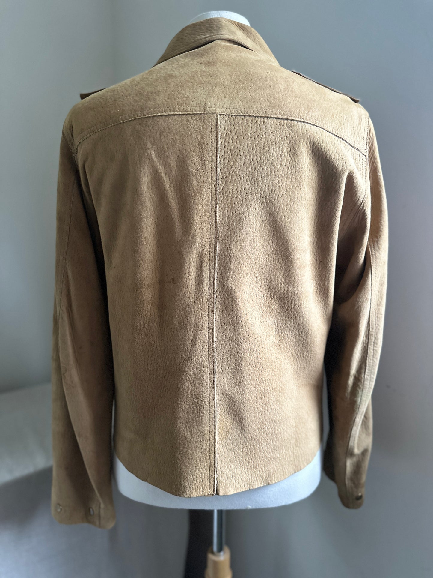 Scully Suede Snap Up Lined Leather Jacket