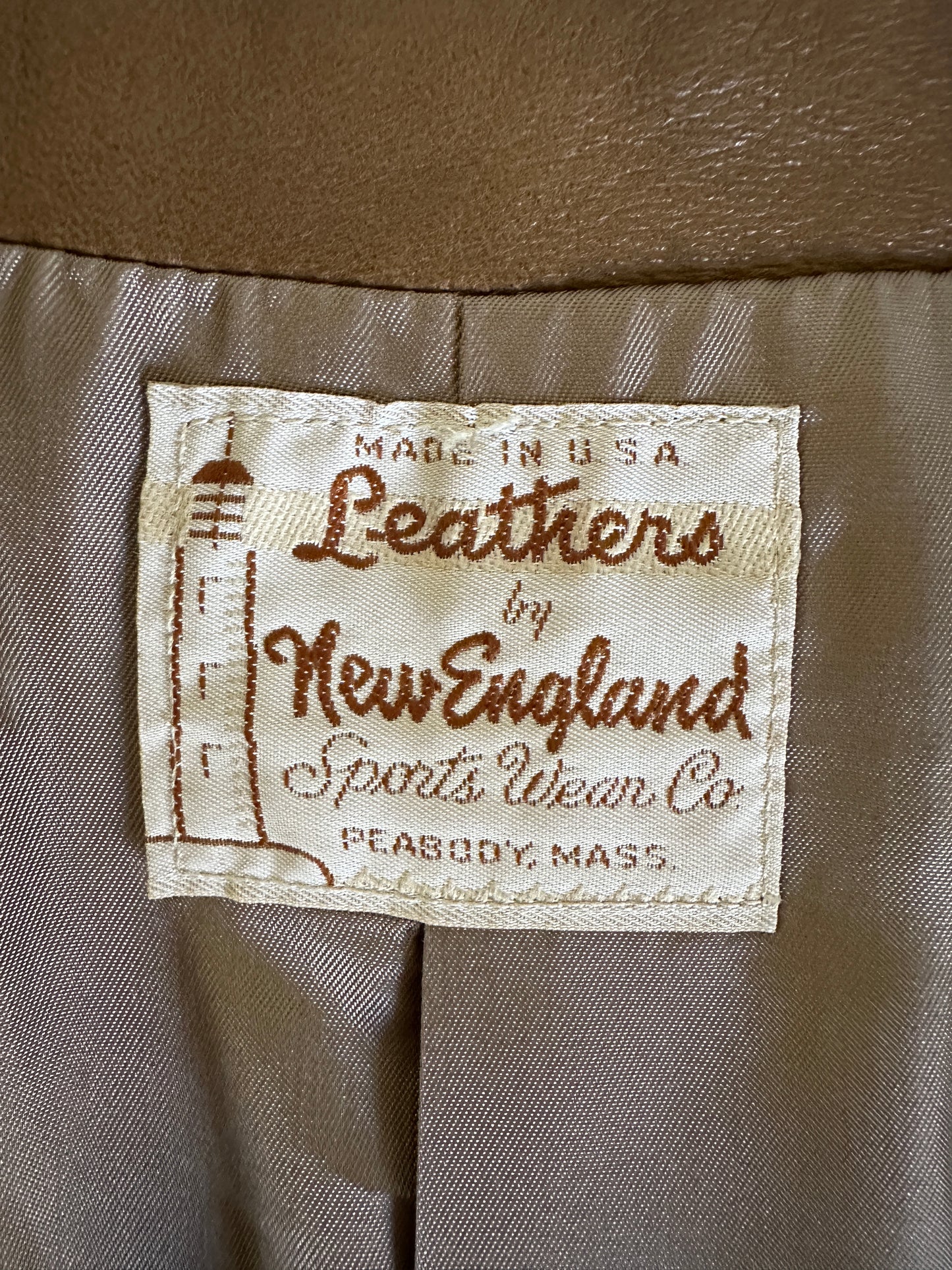 Leathers By New England Tan Button Up Jacket