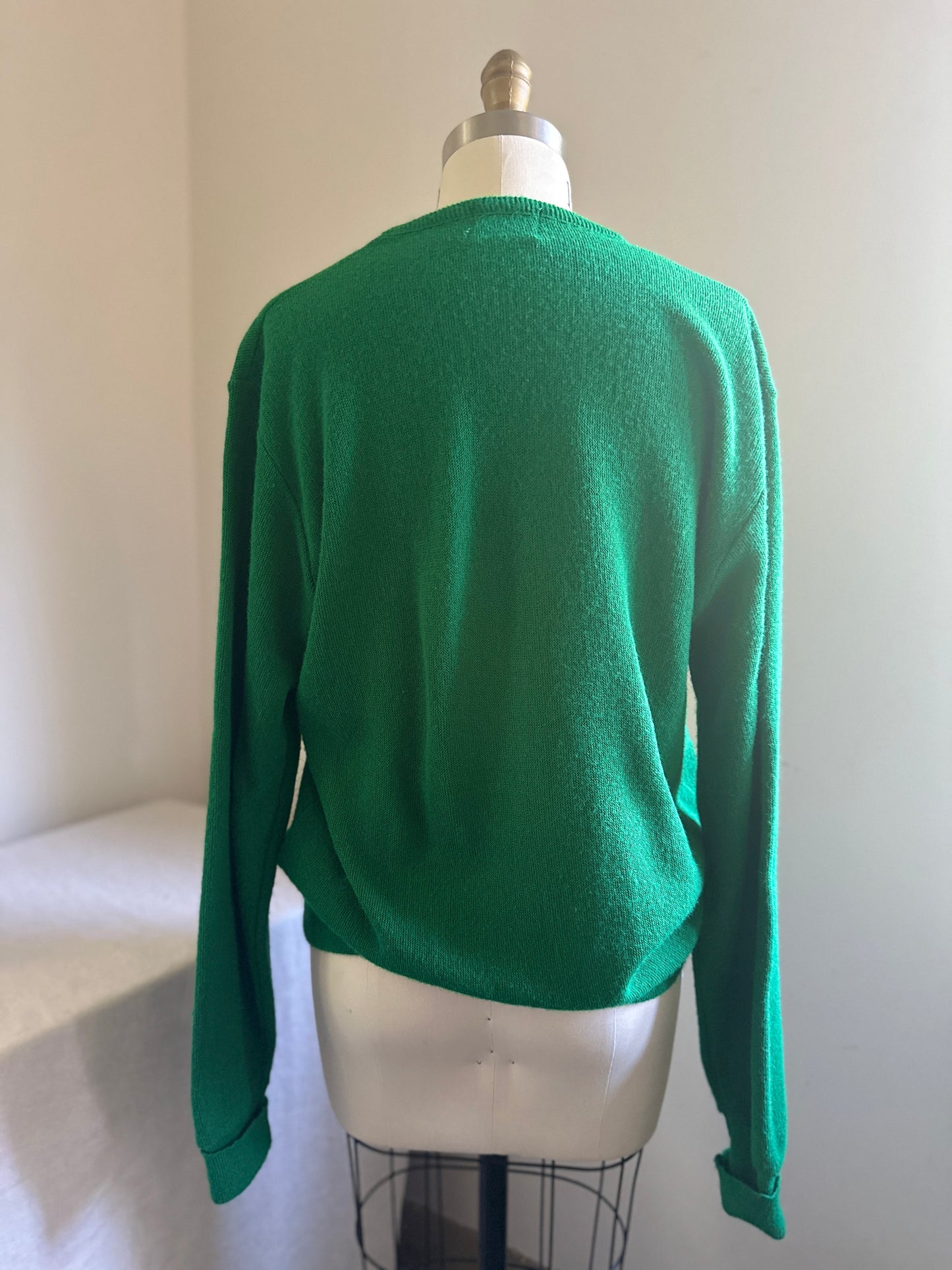 Izod Lacoste Apple Green V-Neck Sweater