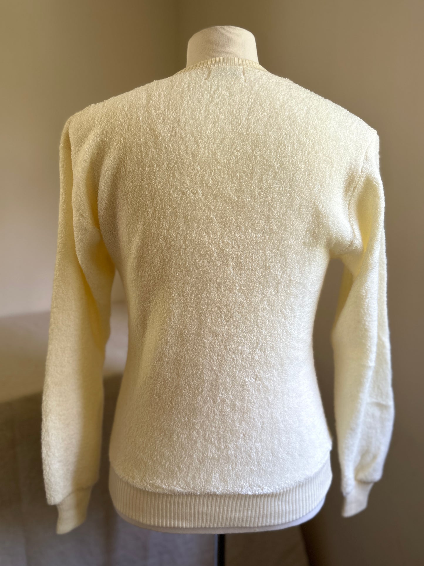 Cream V-Neck Acrylic Sweater