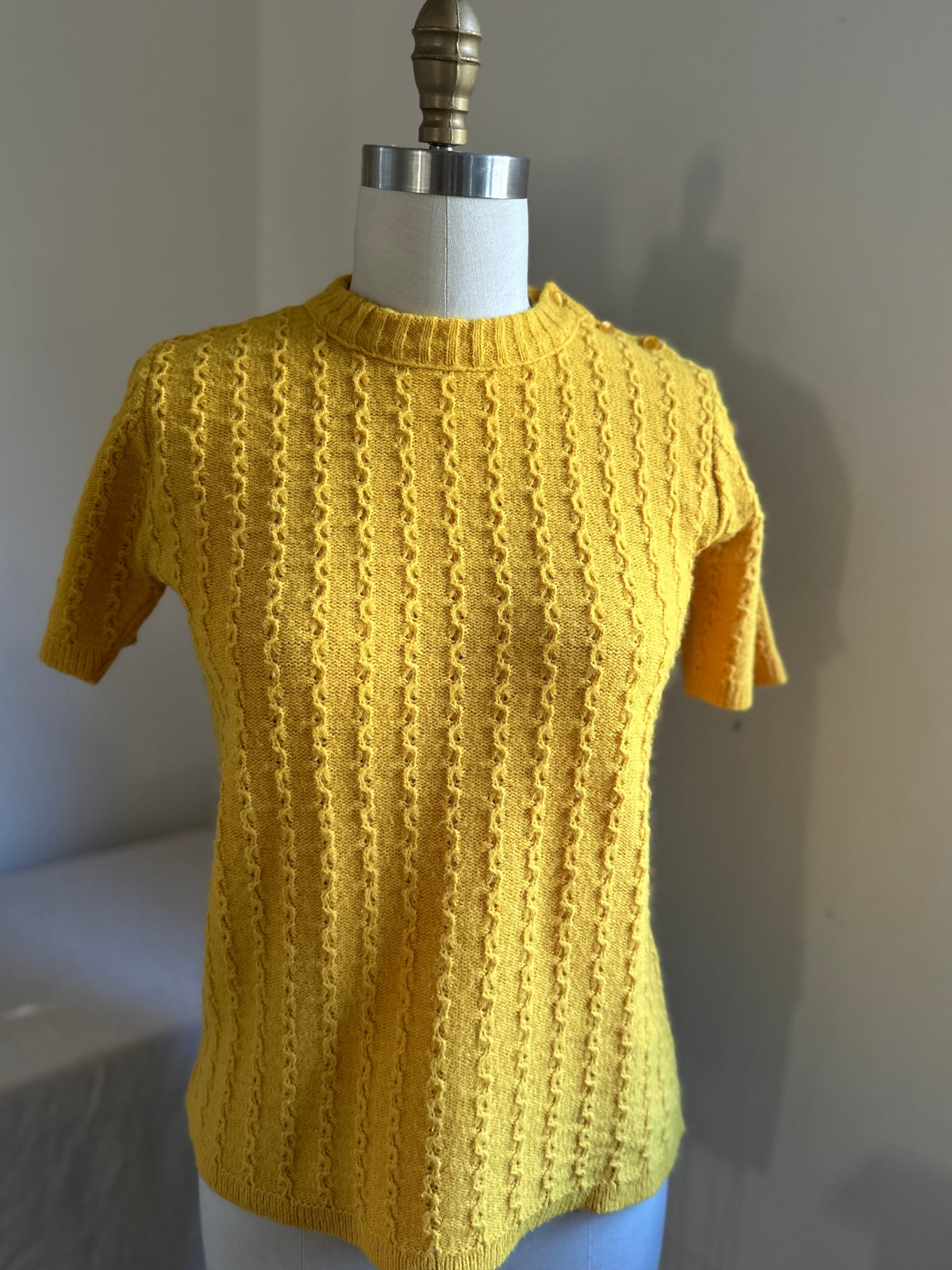 Penrose Canary Yellow Short Sleeve Sweater