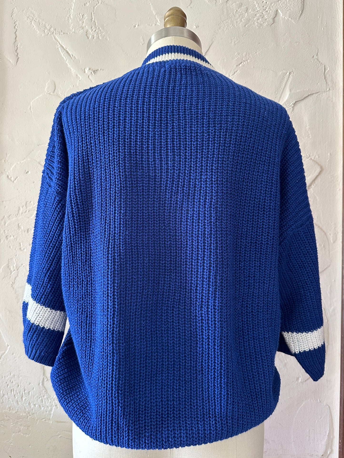 Cobalt Blue V-neck Short Sleeved Sweater
