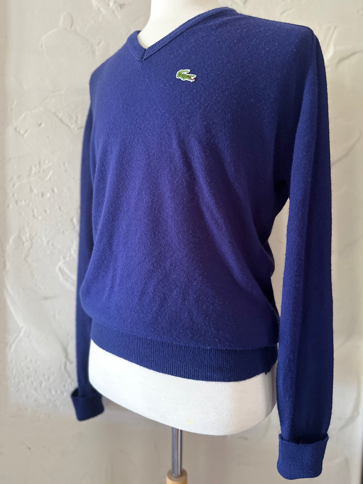 Navy Izod Lacoste V-Neck Sweater