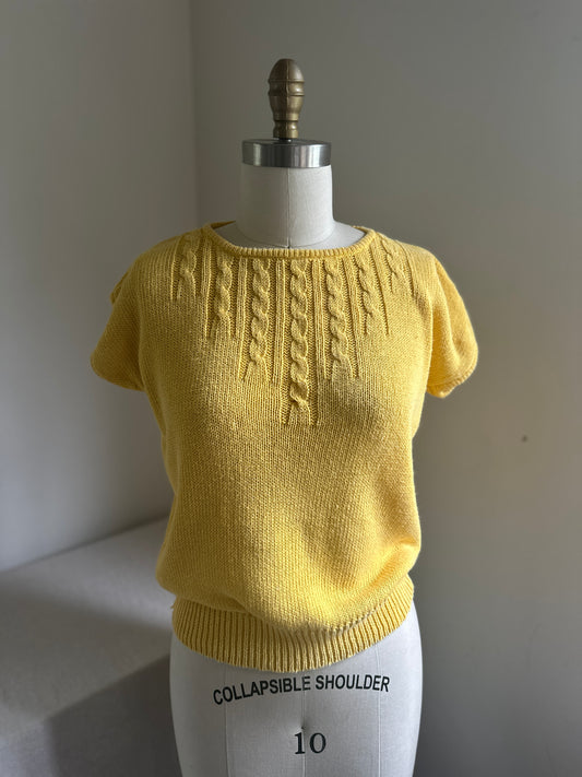 New Impressions Yellow Sleeveless Sweater