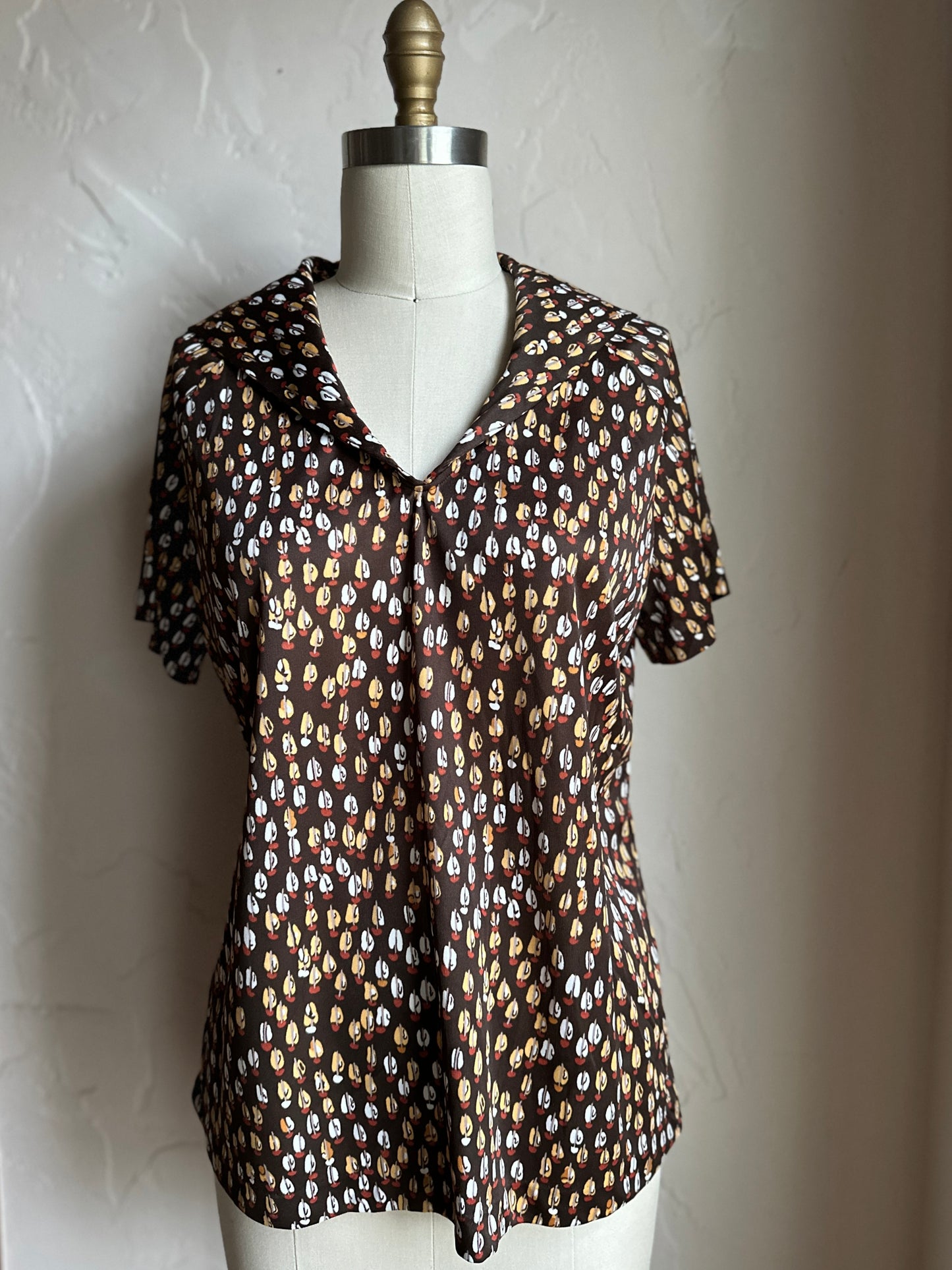 Rejoice! Chocolate Brown Wide Collared Leisure Shirt
