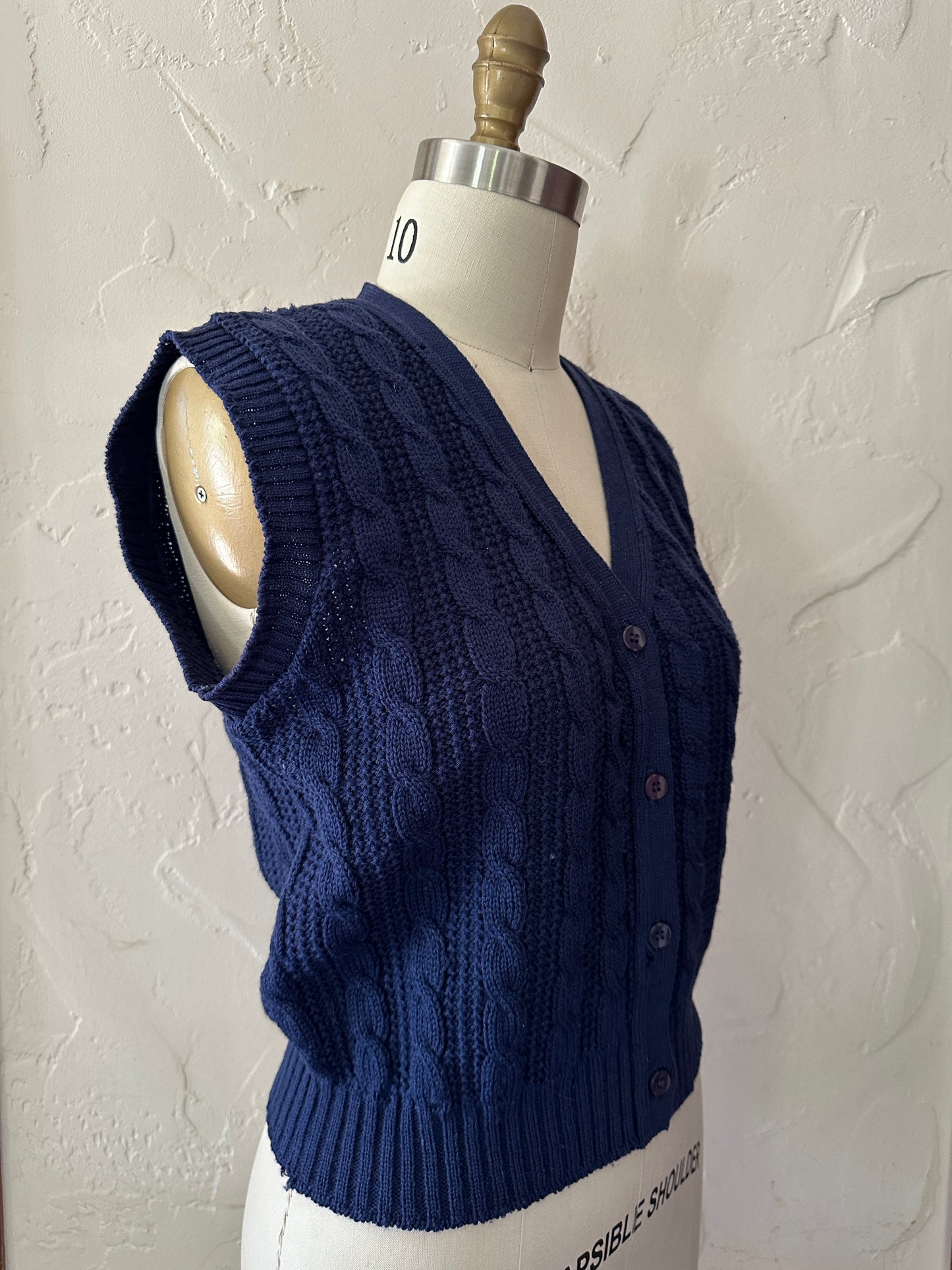 Navy Pendleton Button Up Wool Vest