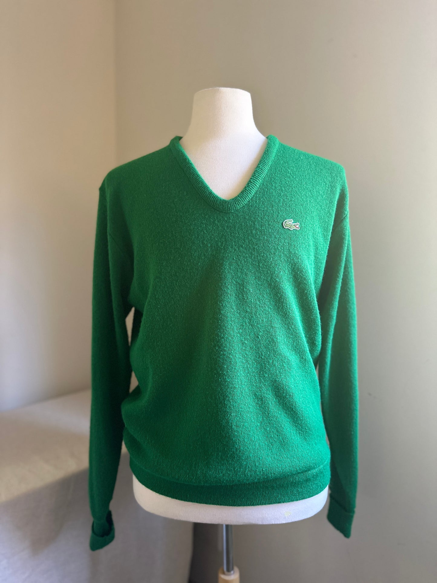Izod Lacoste Apple Green V-Neck Sweater