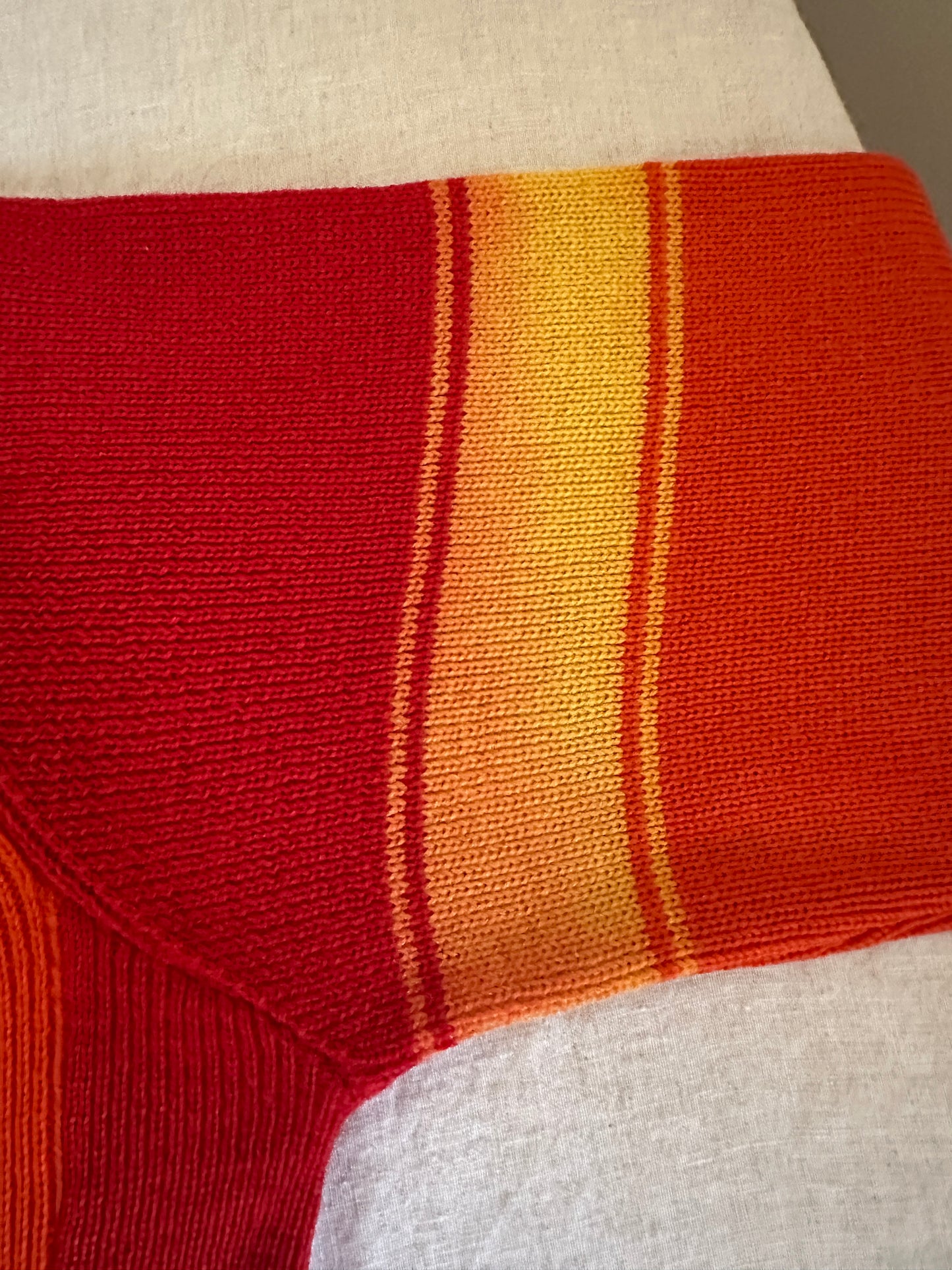 Demetre Orange, Red and Yellow Ski Sweater