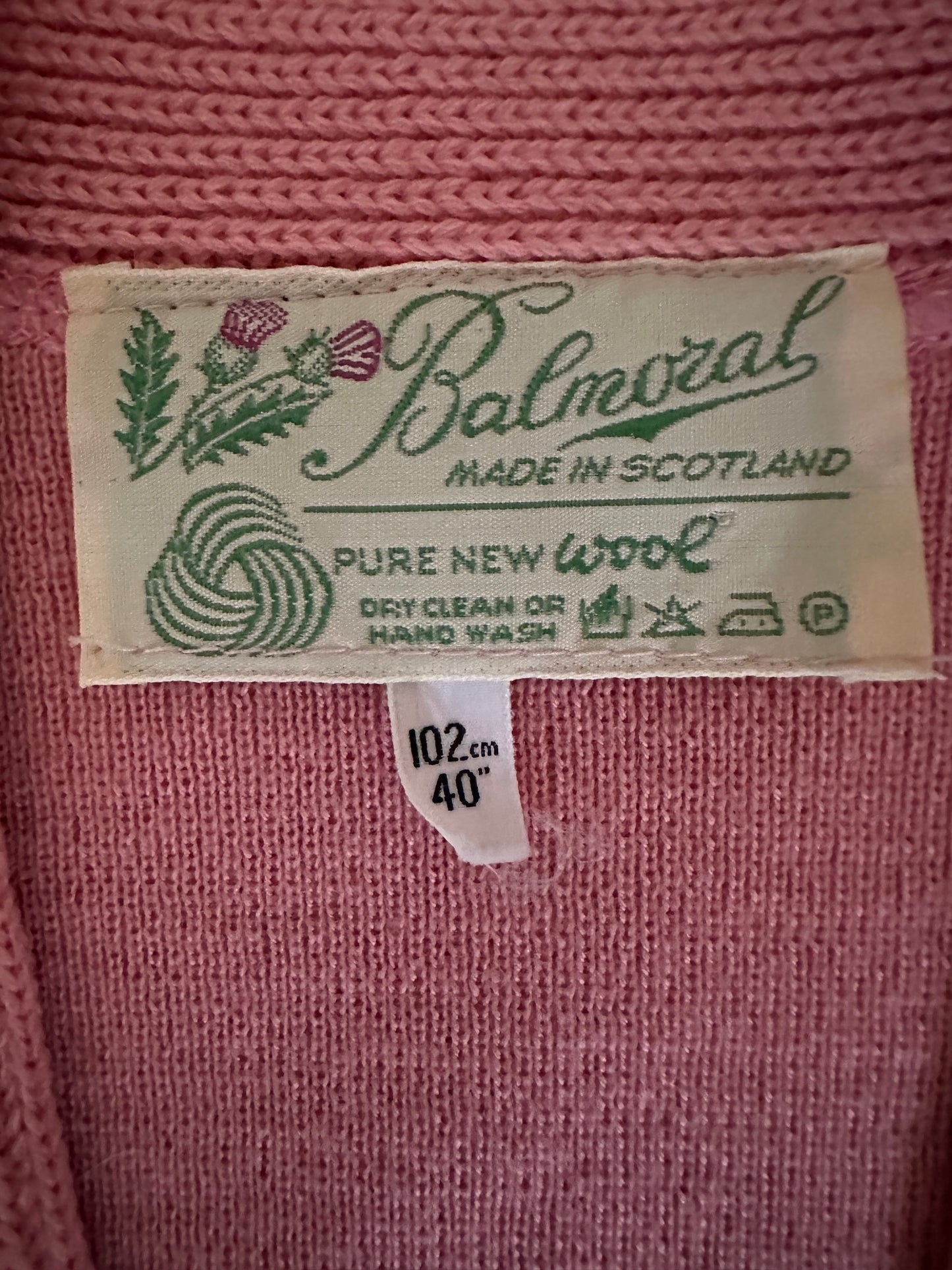 Balmoral Sweet Pink Cardigan Sweater with Flowers