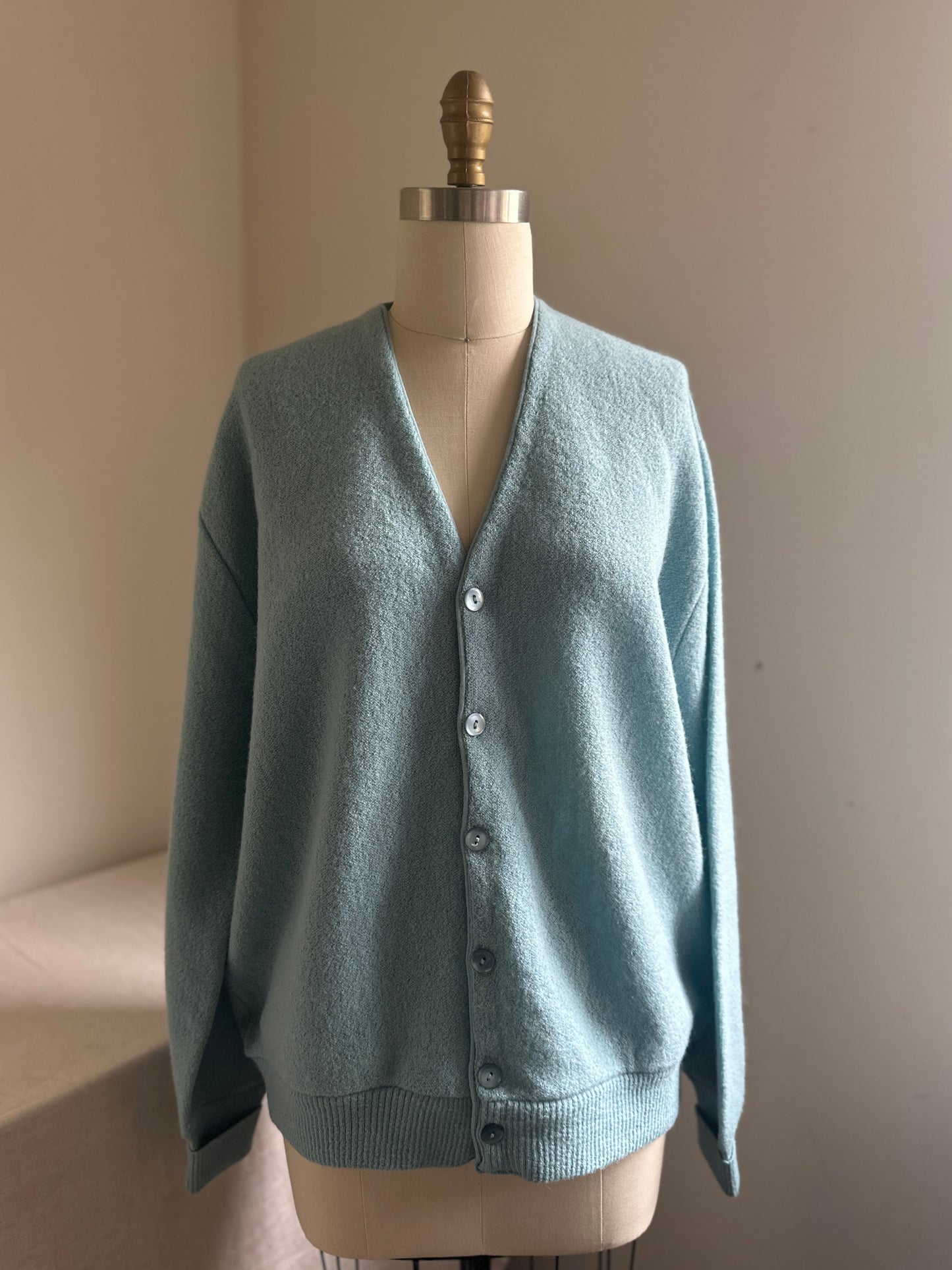 Arnold Palmer Blue Wool Cardigan Sweater