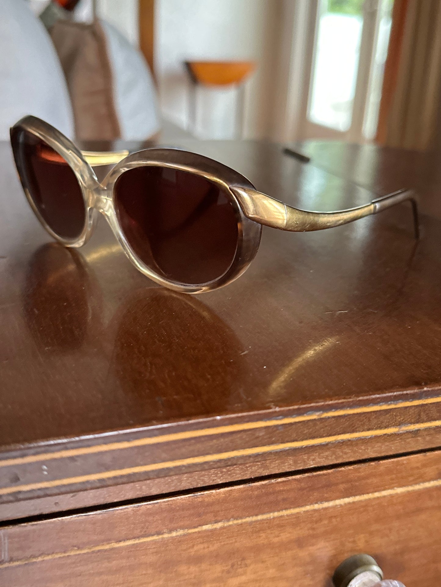 Vintage Gold and Brown Sunglasses