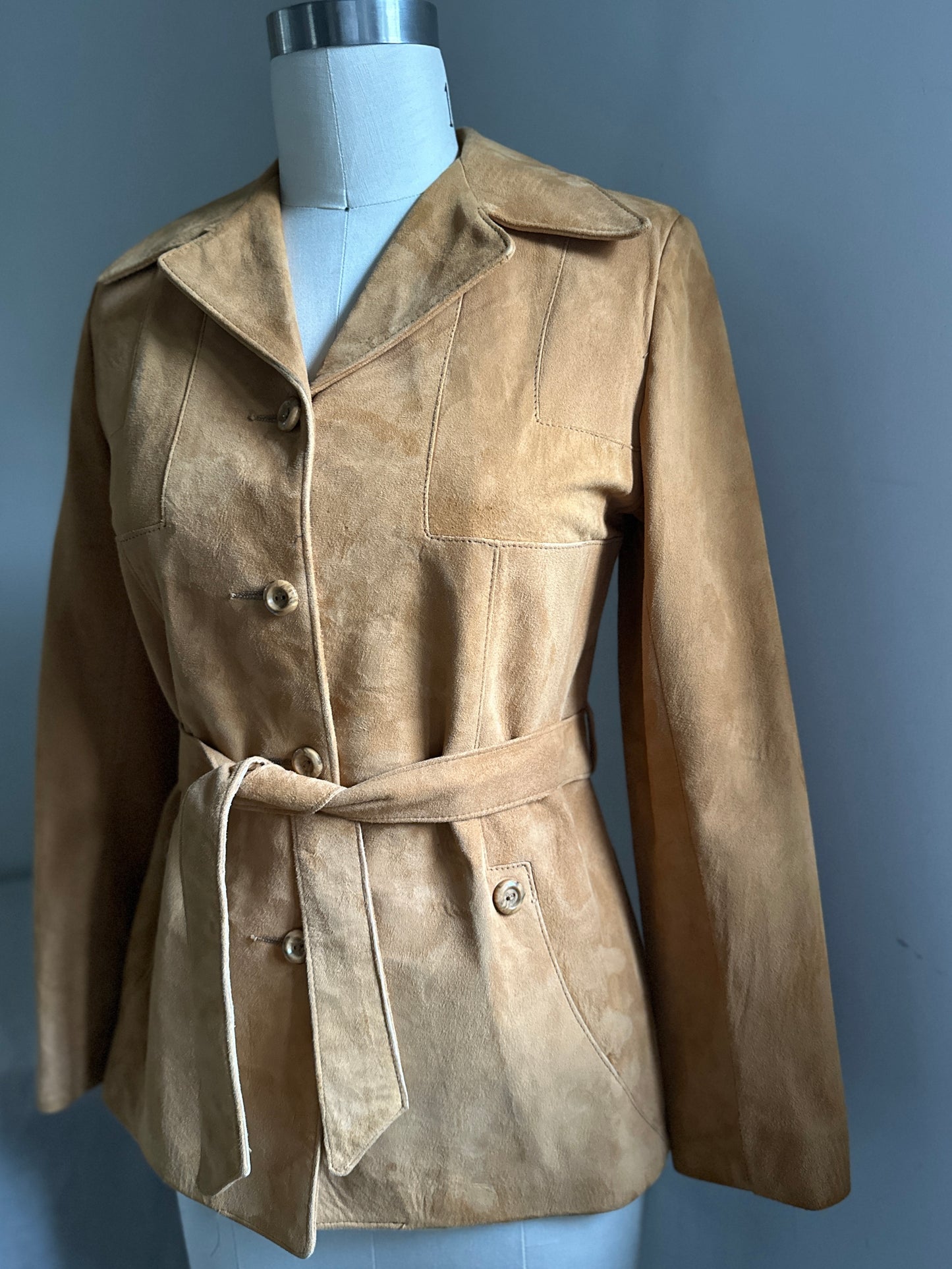 Scully Leatherworks Suede Button Up With Tie belt