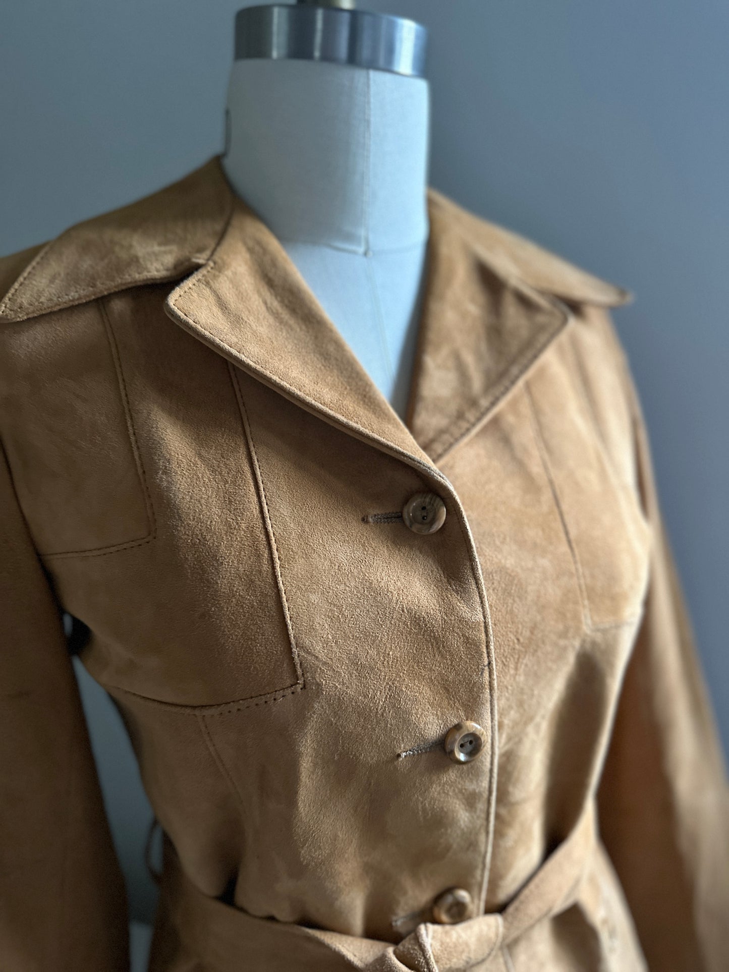 Scully Leatherworks Suede Button Up With Tie belt