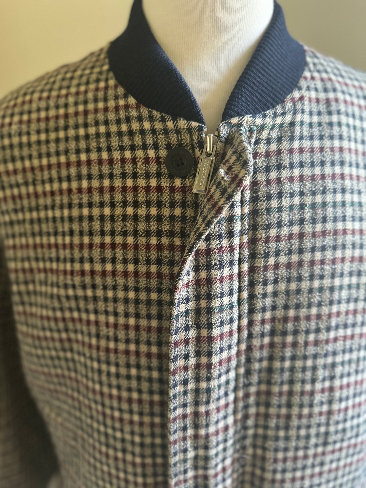 London Fog Plaid Bomber Jacket
