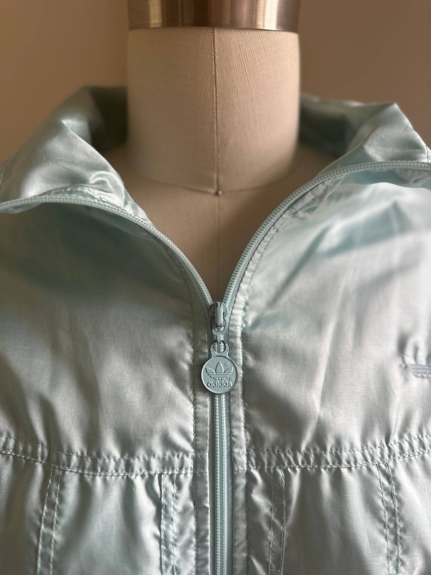 90's Adidas Baby Blue Windbreaker Jacket