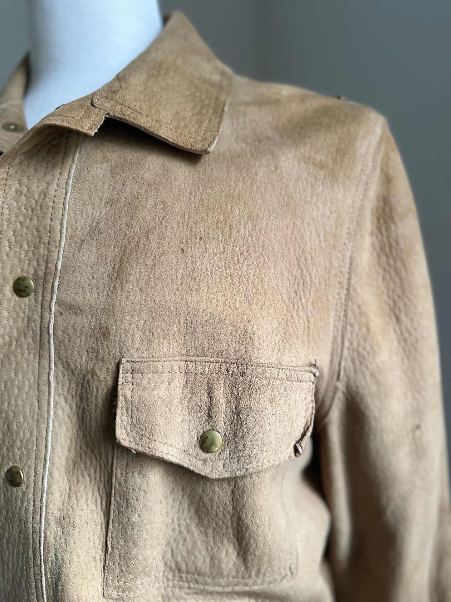 Scully Suede Snap Up Lined Leather Jacket