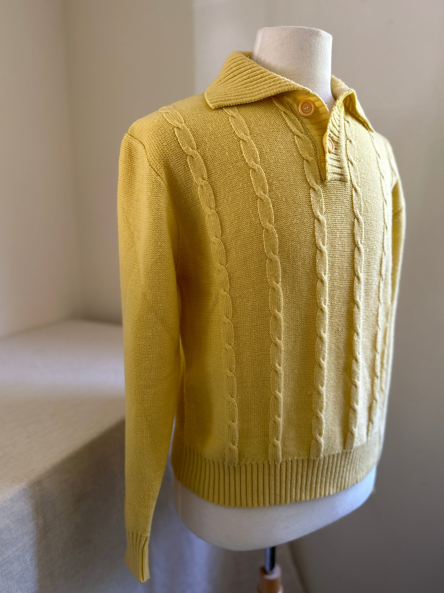 1166 Collection Yellow Collared Sweater