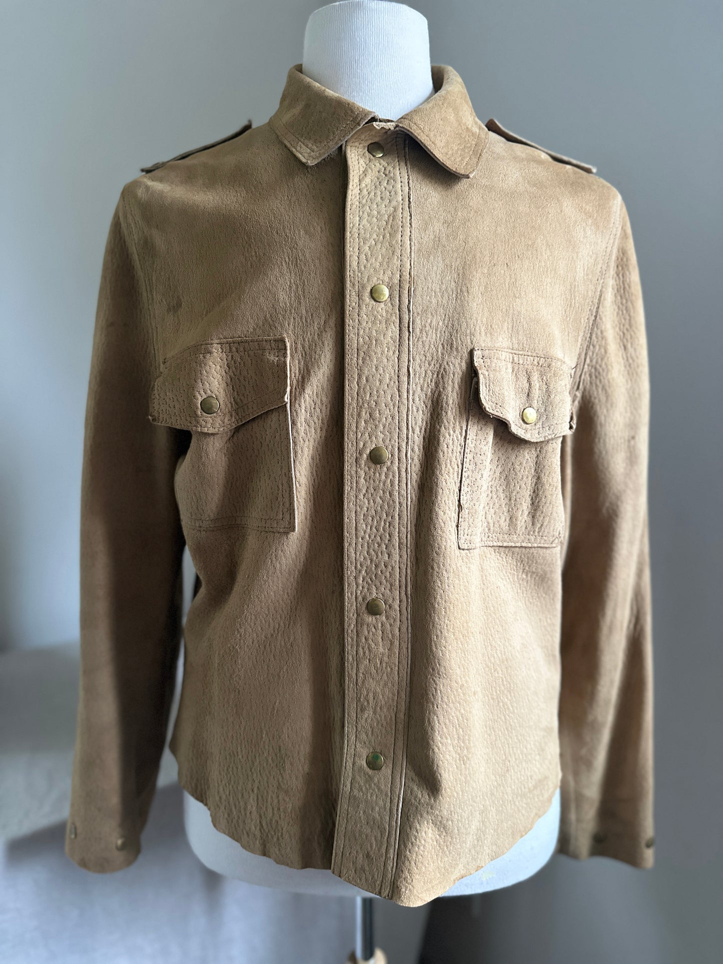 Scully Suede Snap Up Lined Leather Jacket