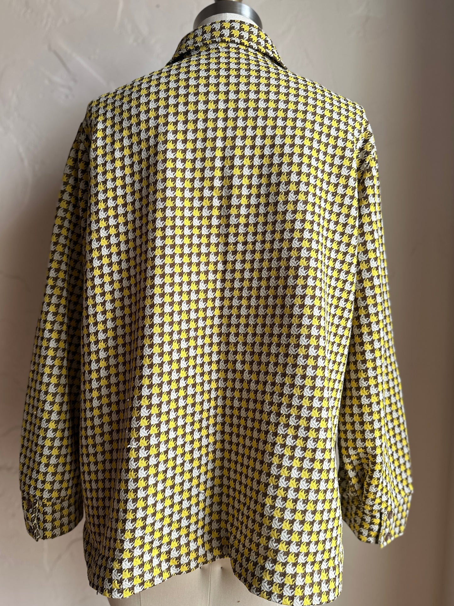 Lady Jane Colby Yellow Houndstooth Blouse
