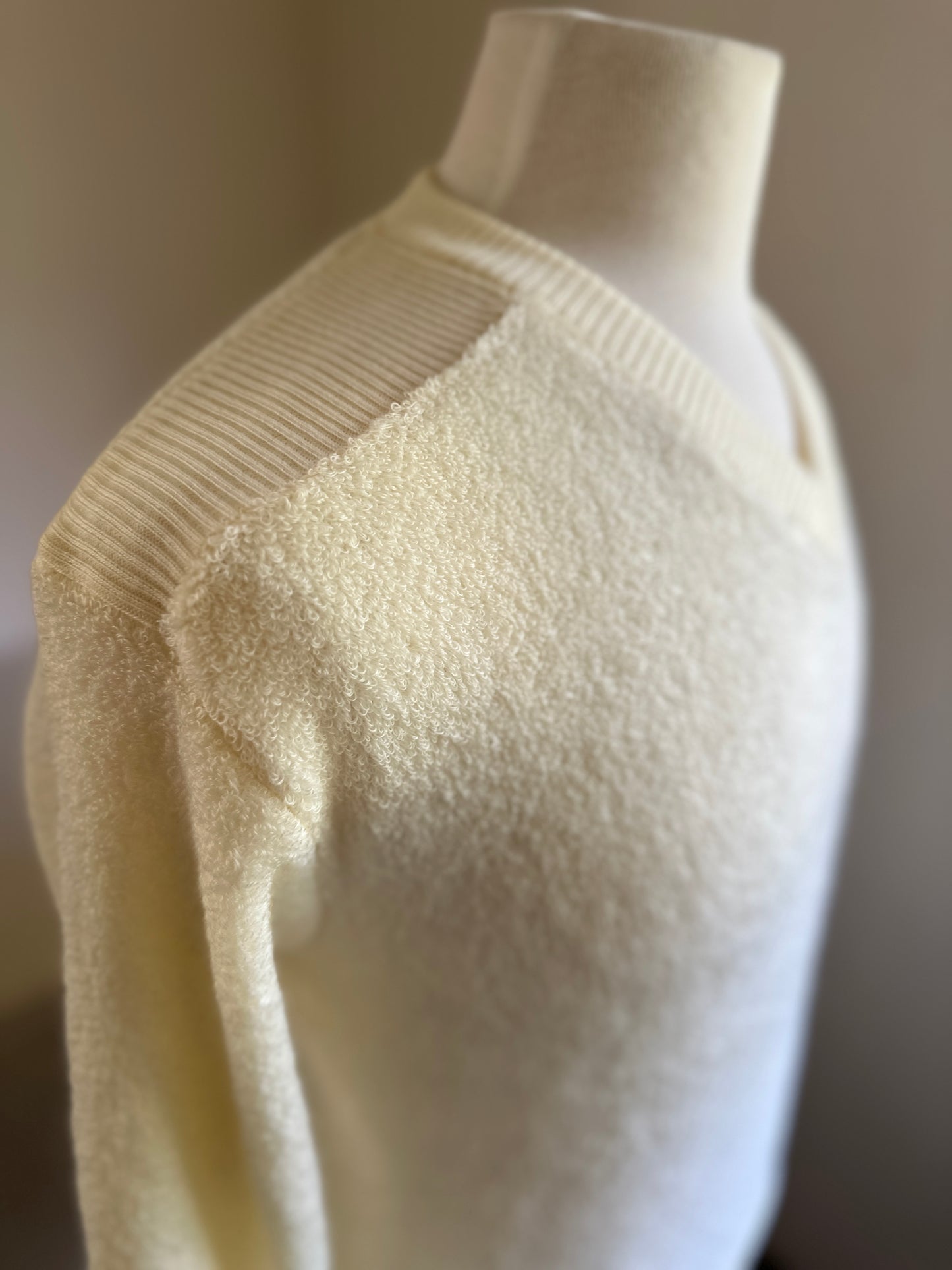 Cream V-Neck Acrylic Sweater