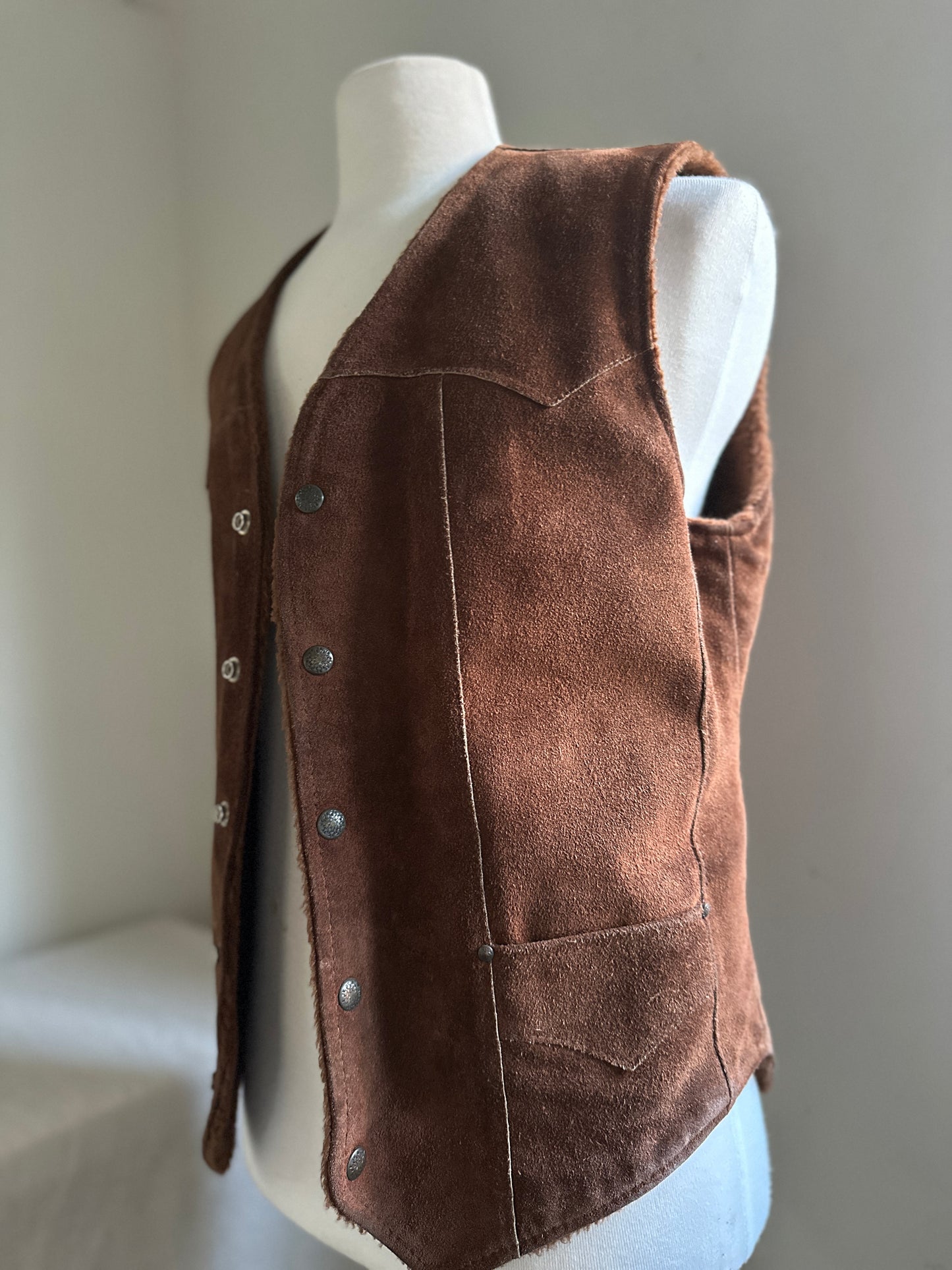 JC Penny Western Apparel Brown Suede Vest