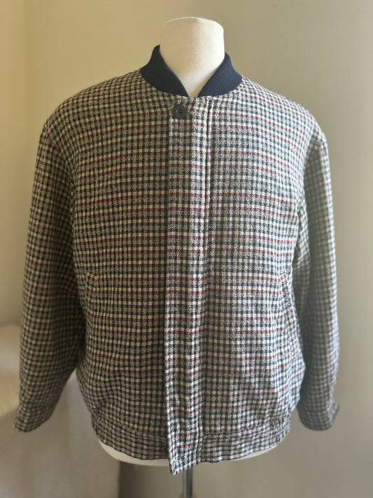 London Fog Plaid Bomber Jacket